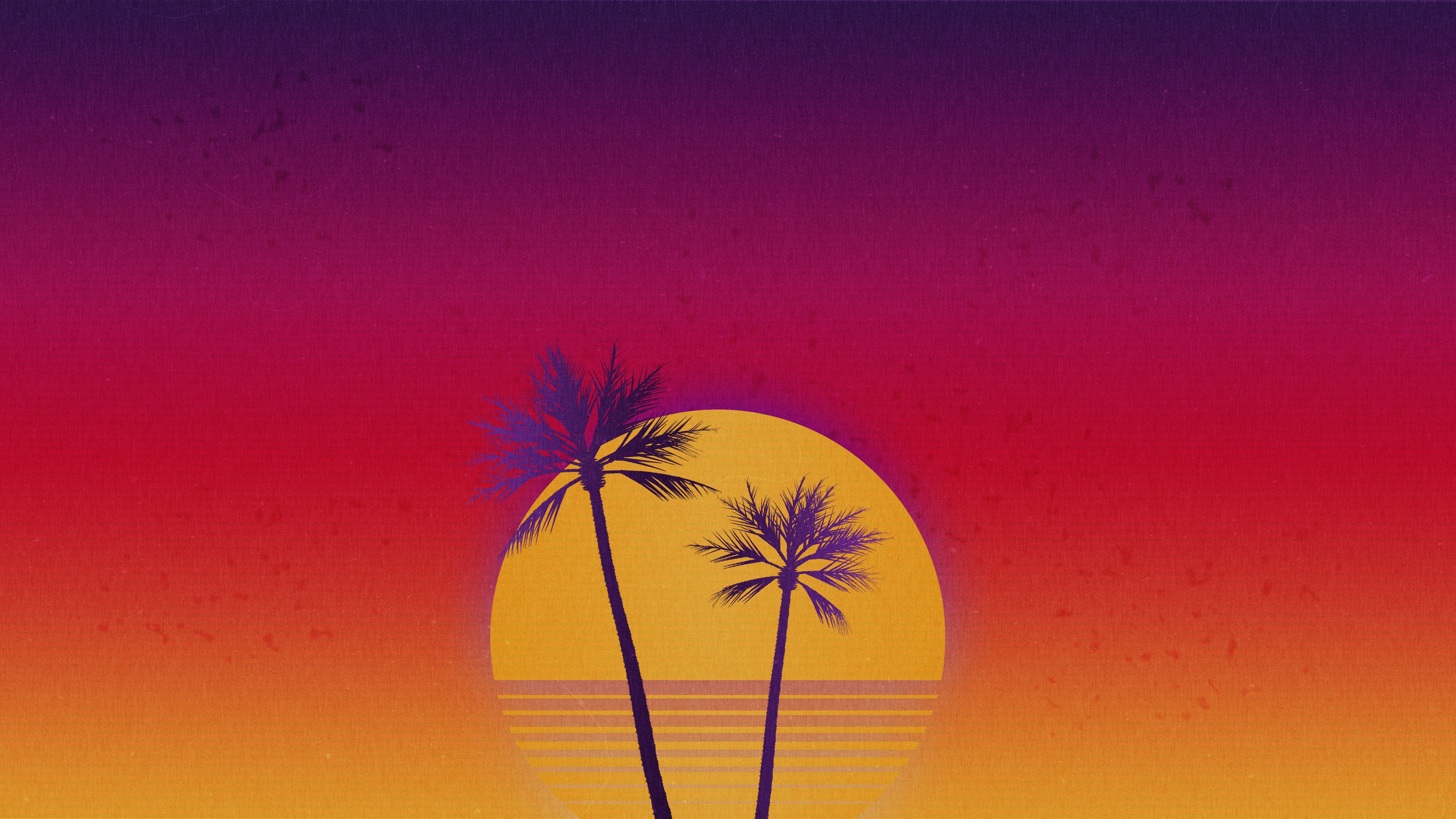 Outrun Pixel Sunset Wallpapers