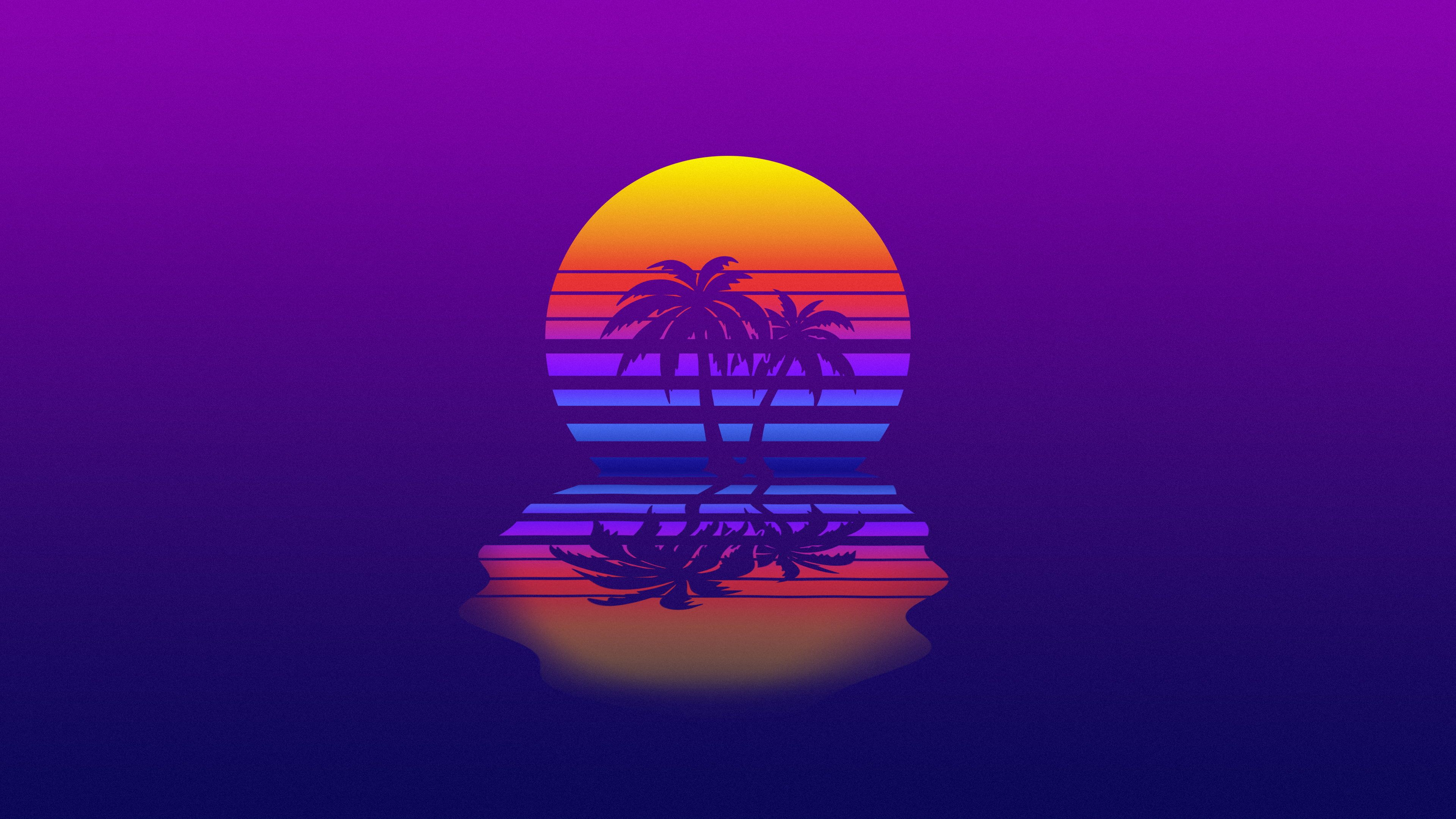 Outrun Pixel Sunset Wallpapers