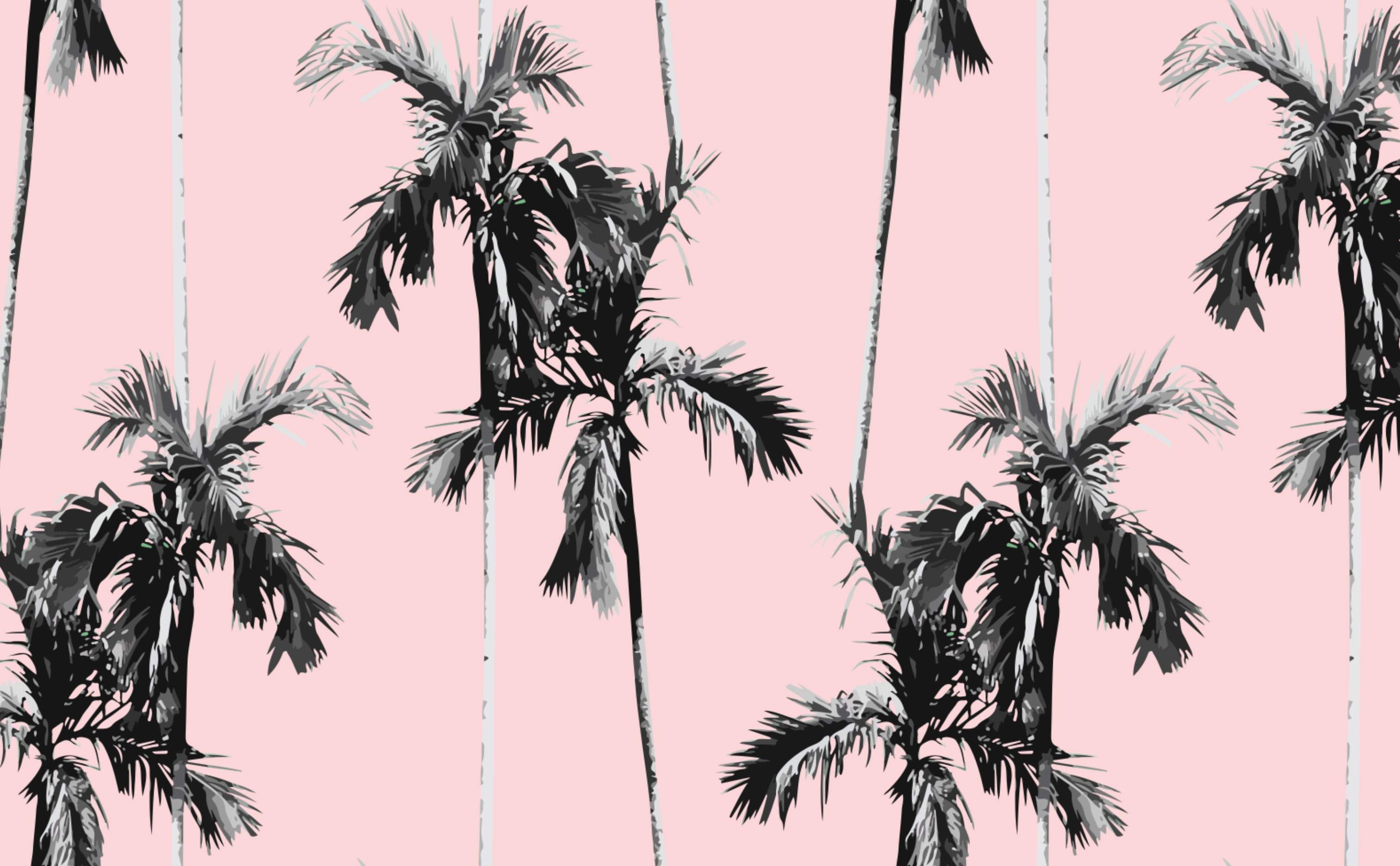 Palm Tree Beach Retro Wallpapers