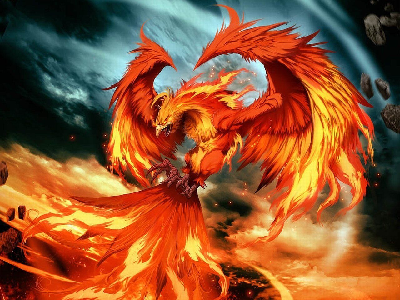 Phoenix On Fire 4K Art Wallpapers