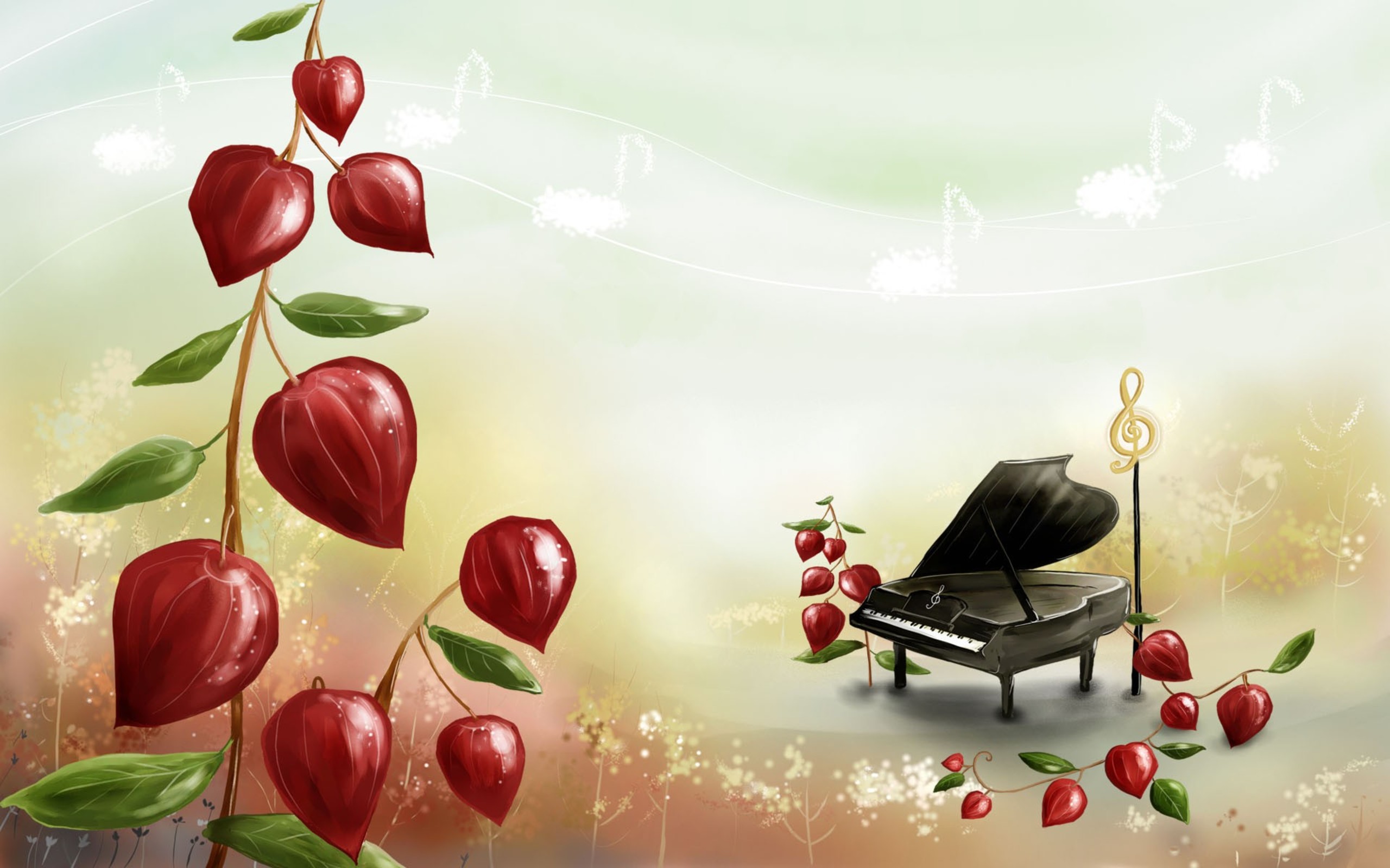 Piano Flowers Wallpapers