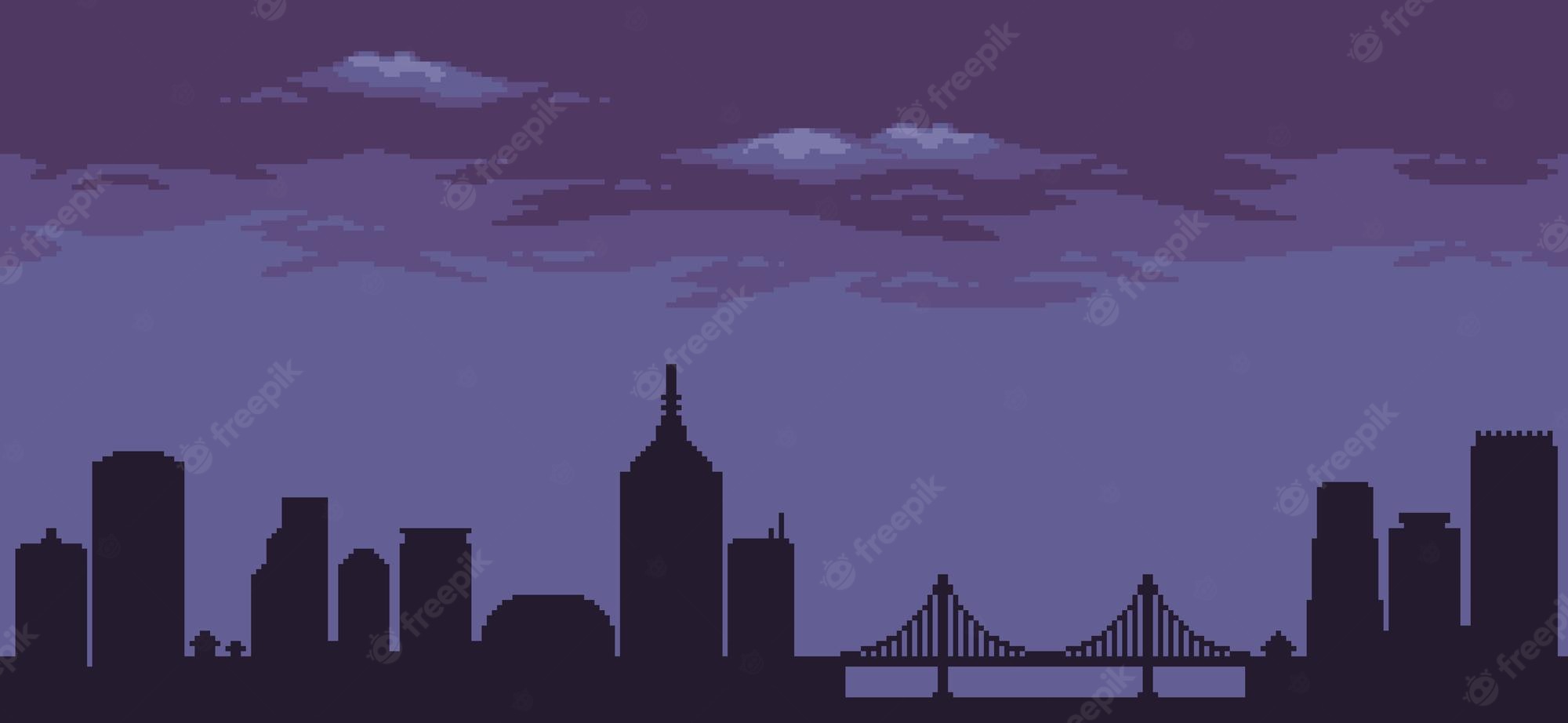 Pixel Art Bridge Night Wallpapers