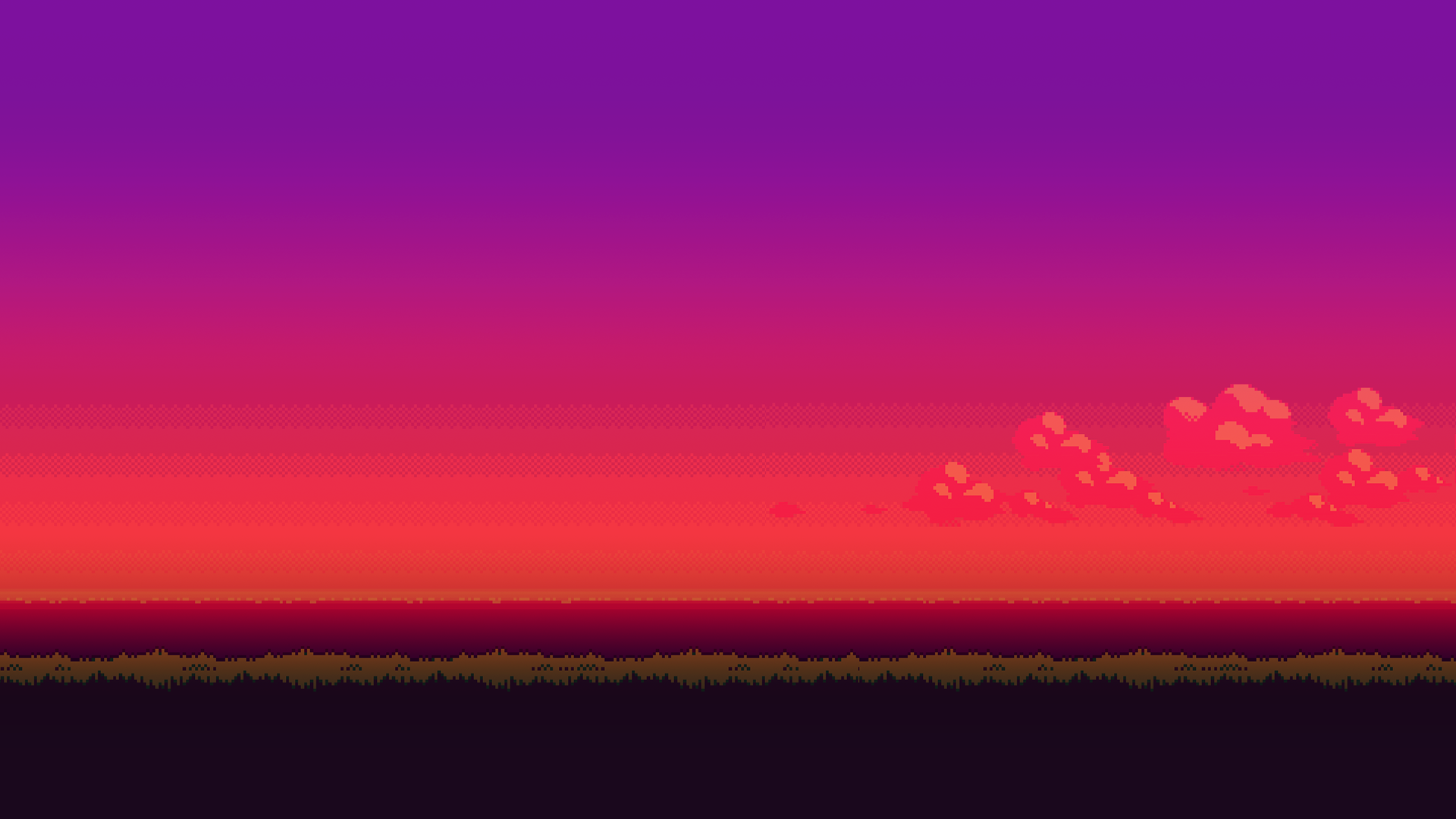 Pixel Sunset Digital Art Wallpapers