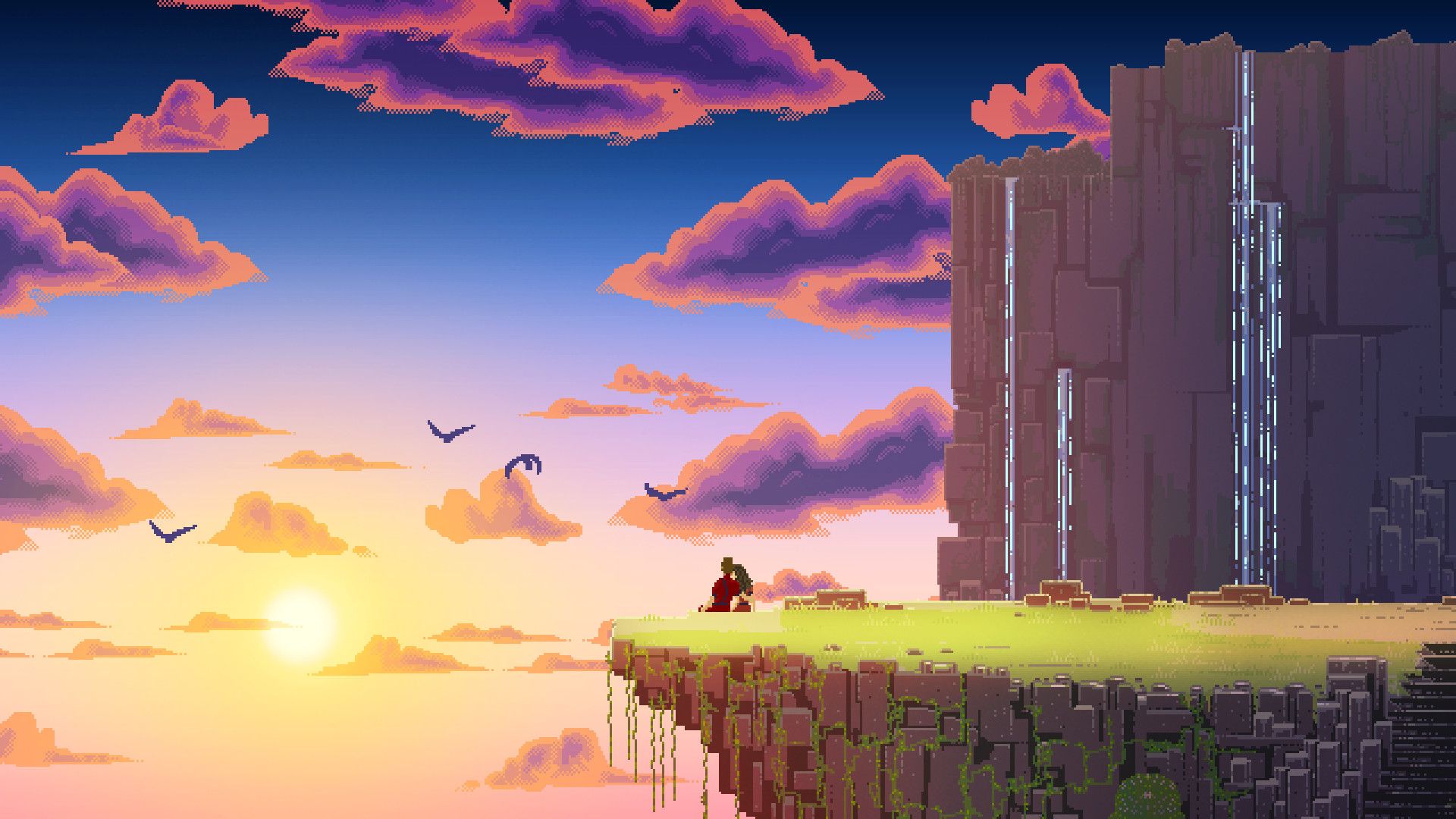 Pixelart Night Landscape Wallpapers