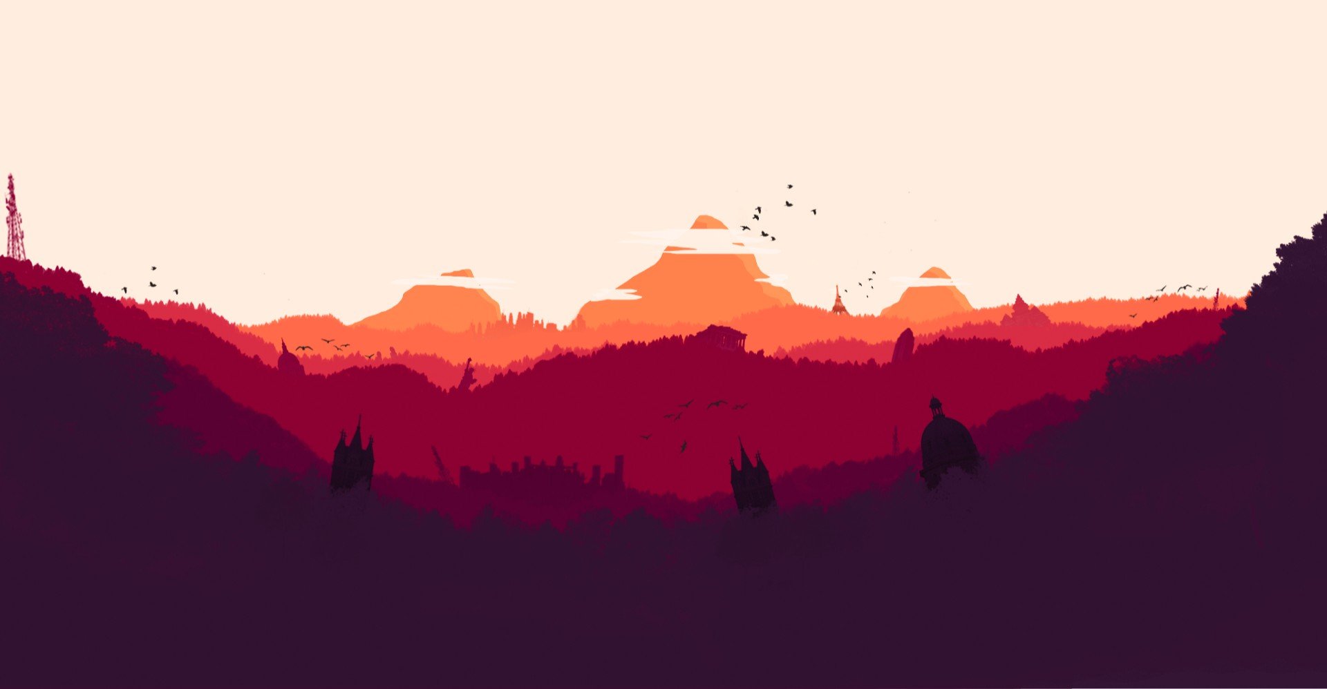 Pixelart Night Landscape Wallpapers