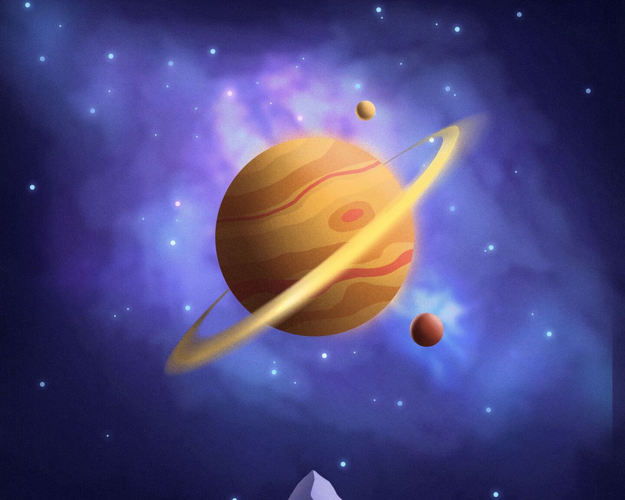 Planet And Mountains Artistic Wallpapers
