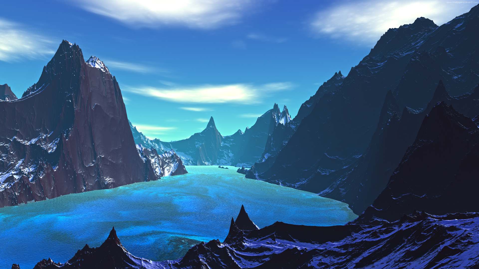 Planet And Mountains Artistic Wallpapers