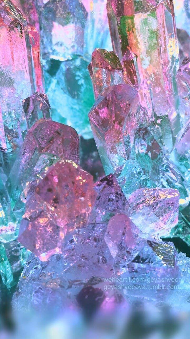 Pruple Neon Crystal Stone Wallpapers