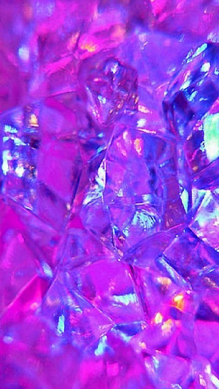 Pruple Neon Crystal Stone Wallpapers