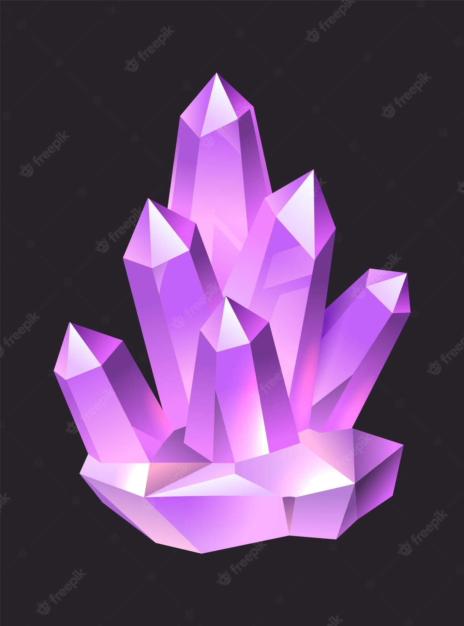 Pruple Neon Crystal Stone Wallpapers