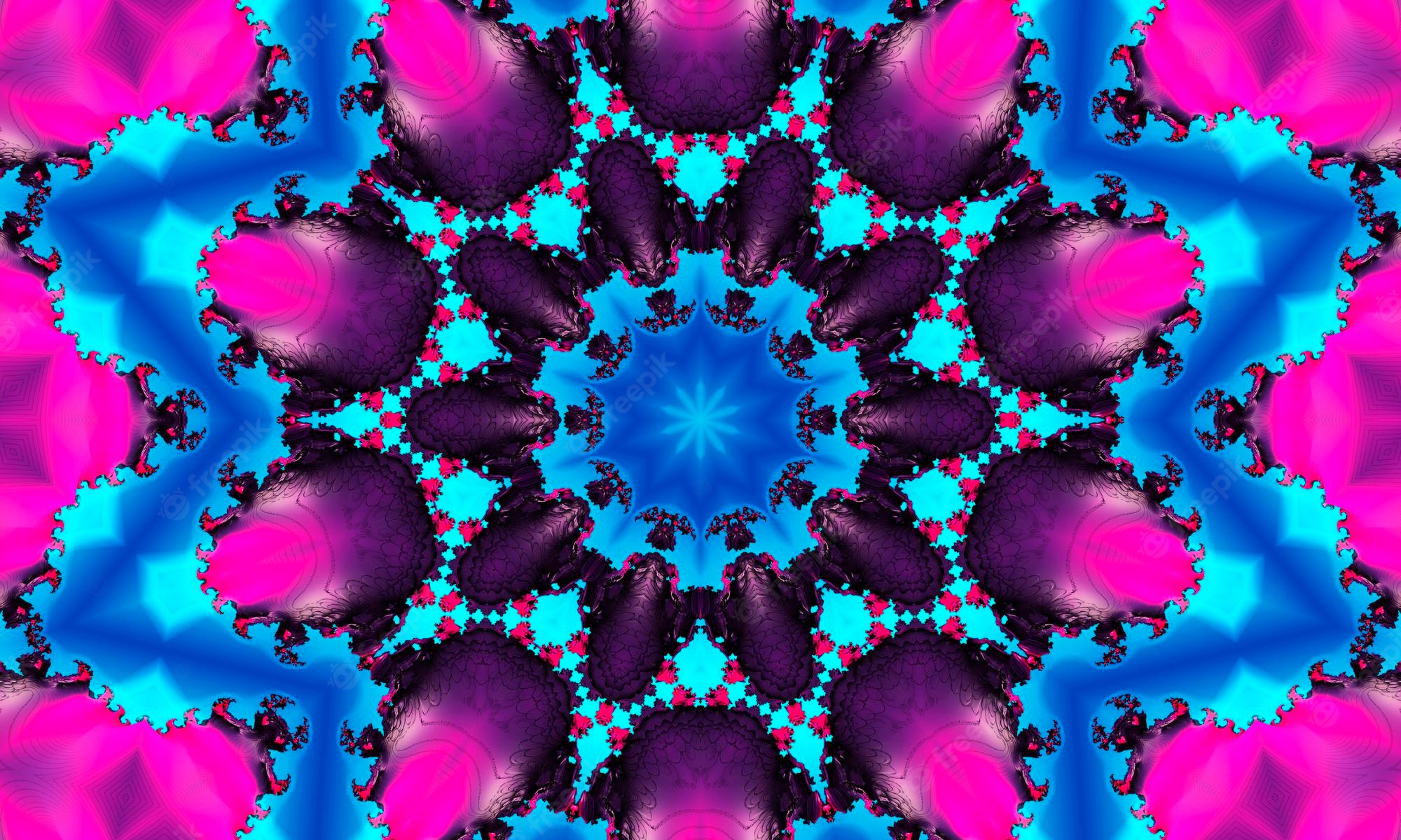 Purple Blue Fractal Abstraction Optical Illusion Wallpapers