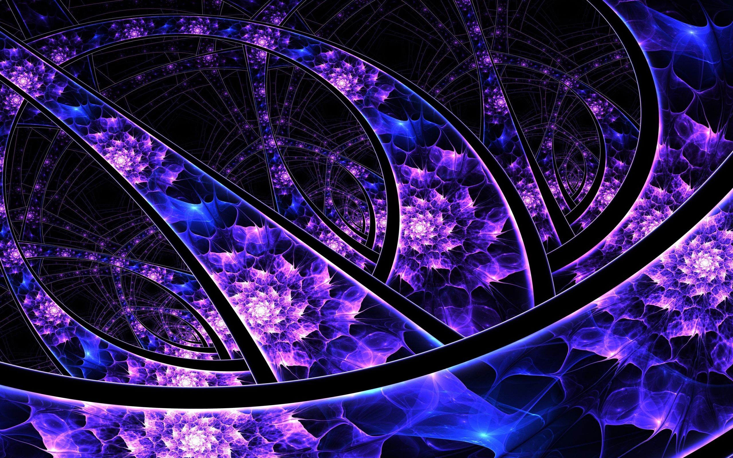 Purple Blue Fractal Abstraction Optical Illusion Wallpapers