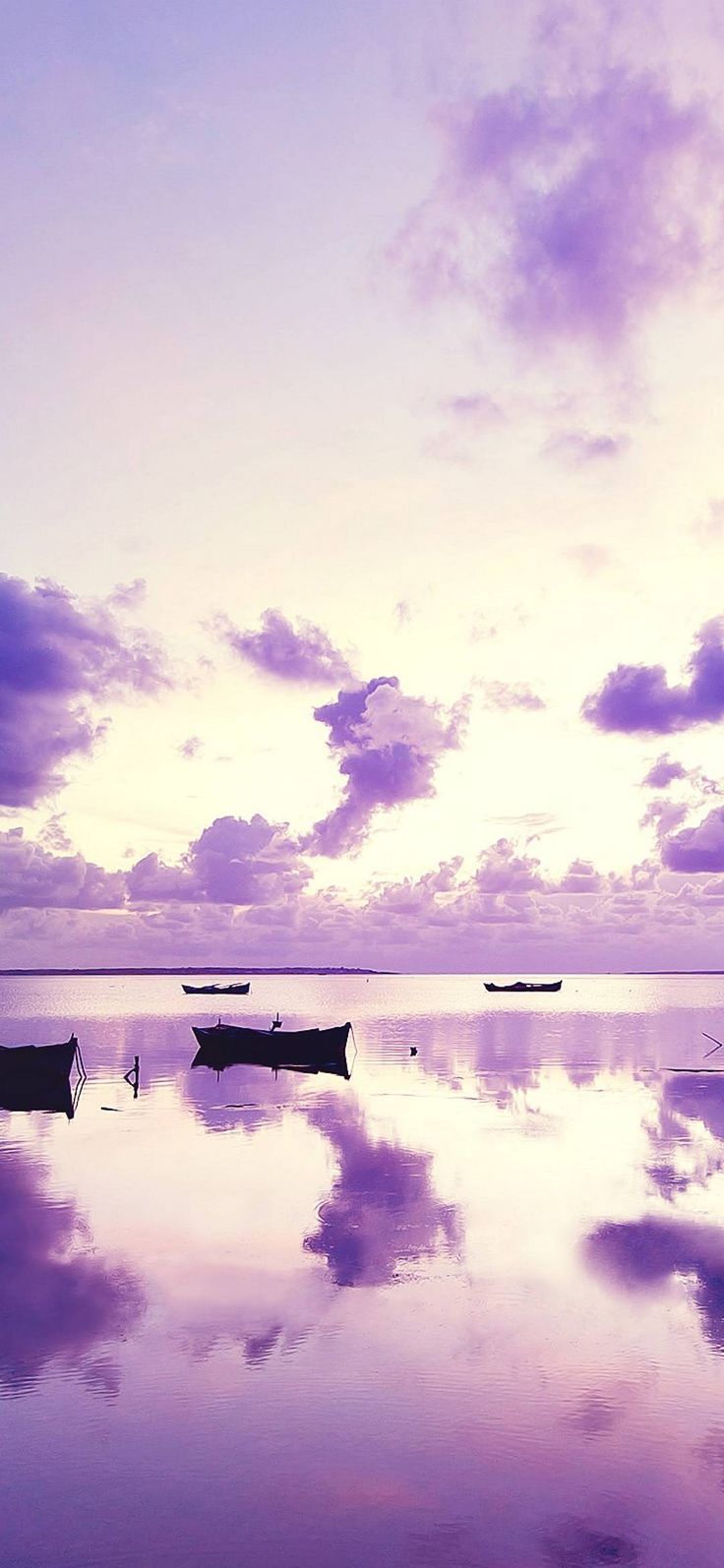 Purple Sunset Reflected In The Ocean Wallpapers