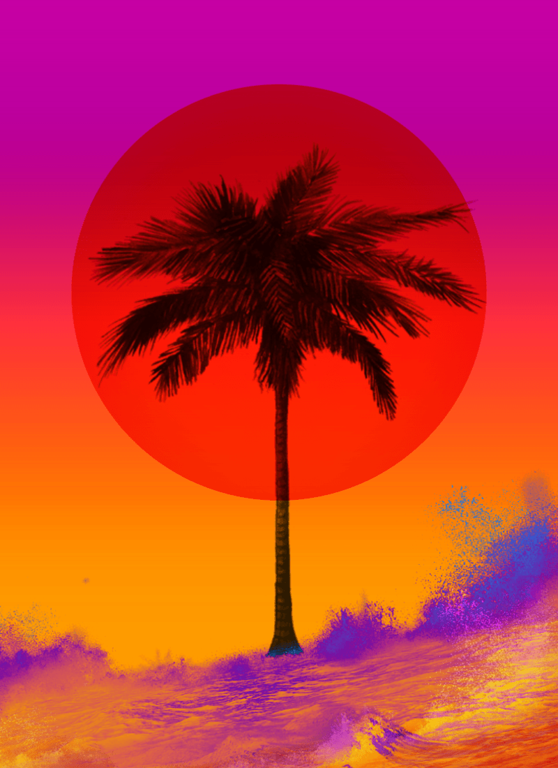 Retro Beach Art Wallpapers