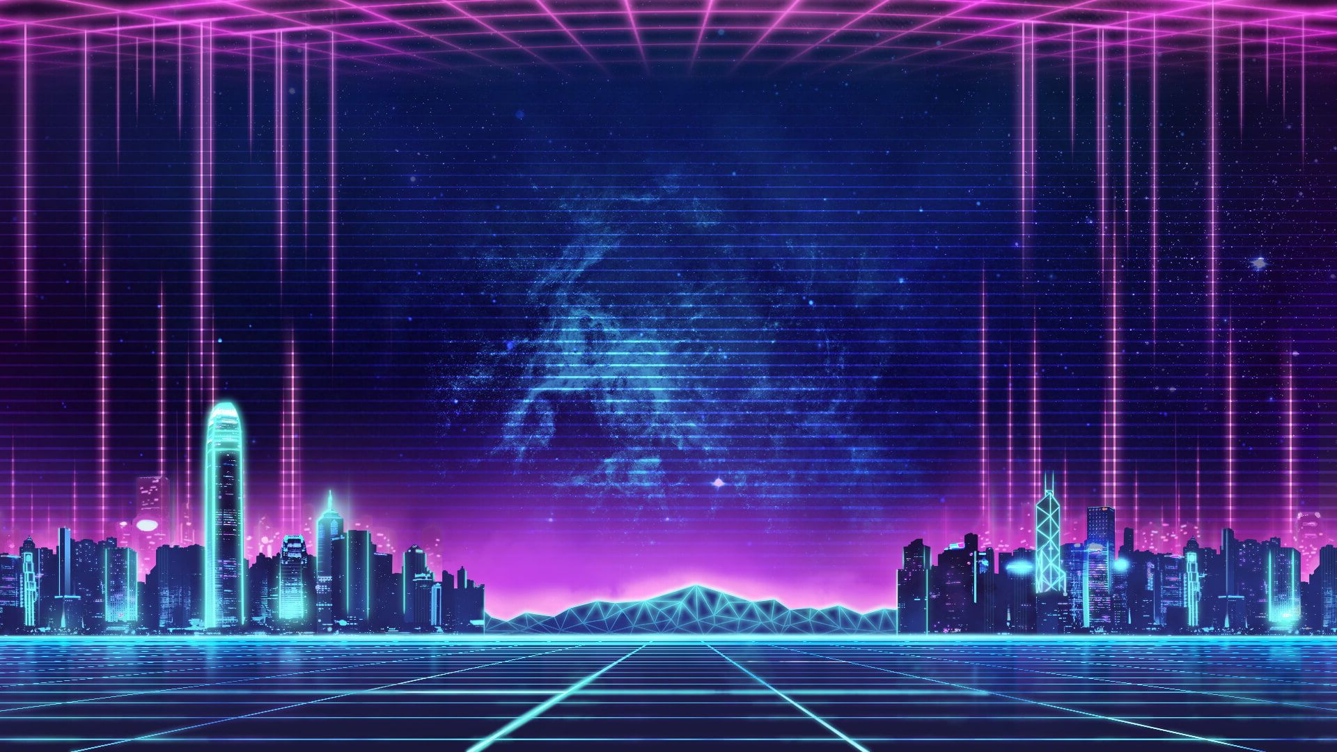 Retro Neon Cityscape Wallpapers