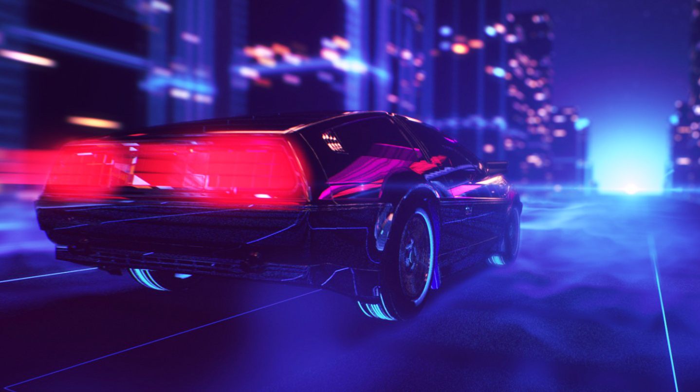 Retro Wave Sunset And Running Car Wallpapers