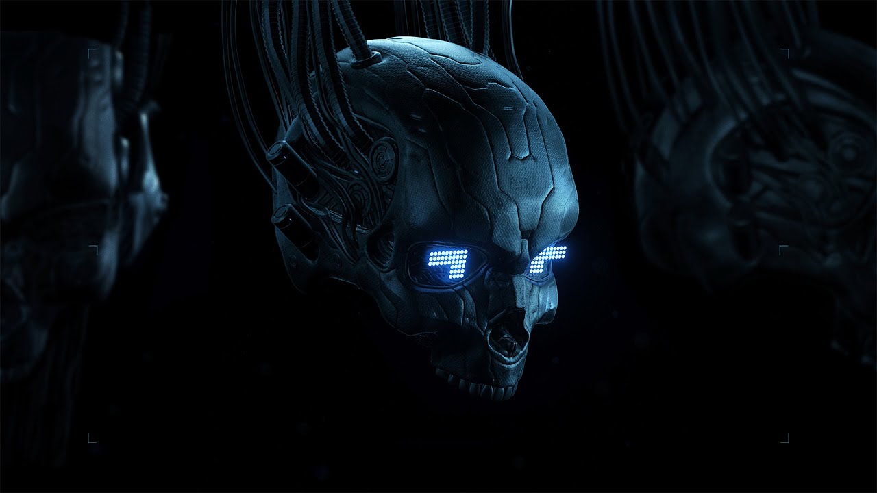 Robot Skull Playing Music Wallpapers