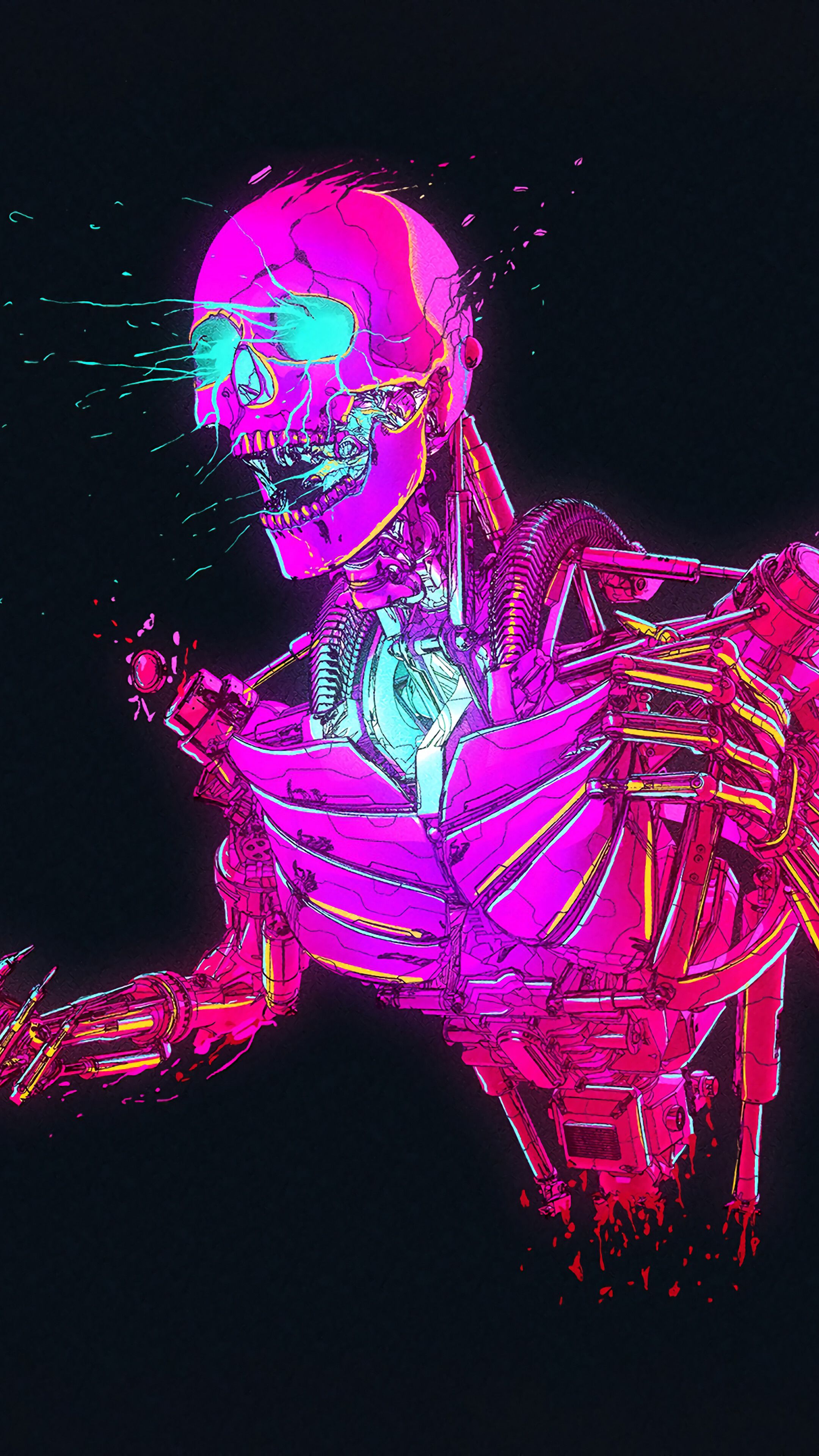 Robot Skull Playing Music Wallpapers