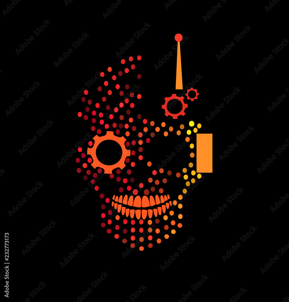 Robot Skull Playing Music Wallpapers