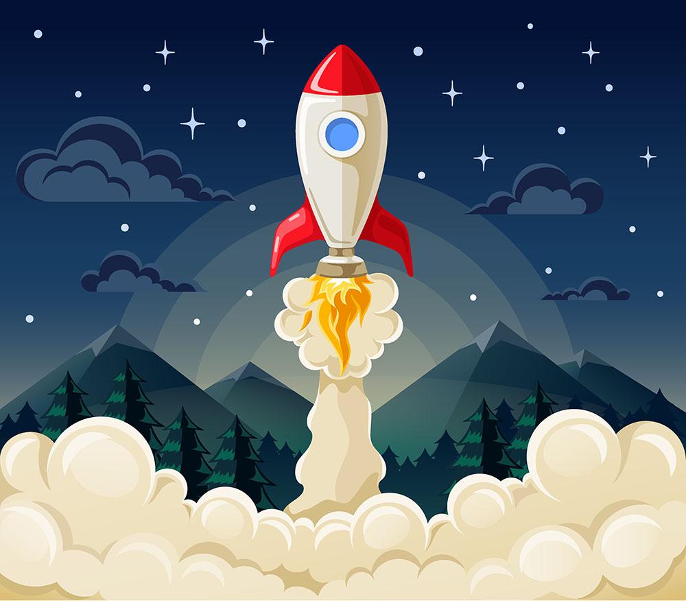 Rocketship Illustration Wallpapers