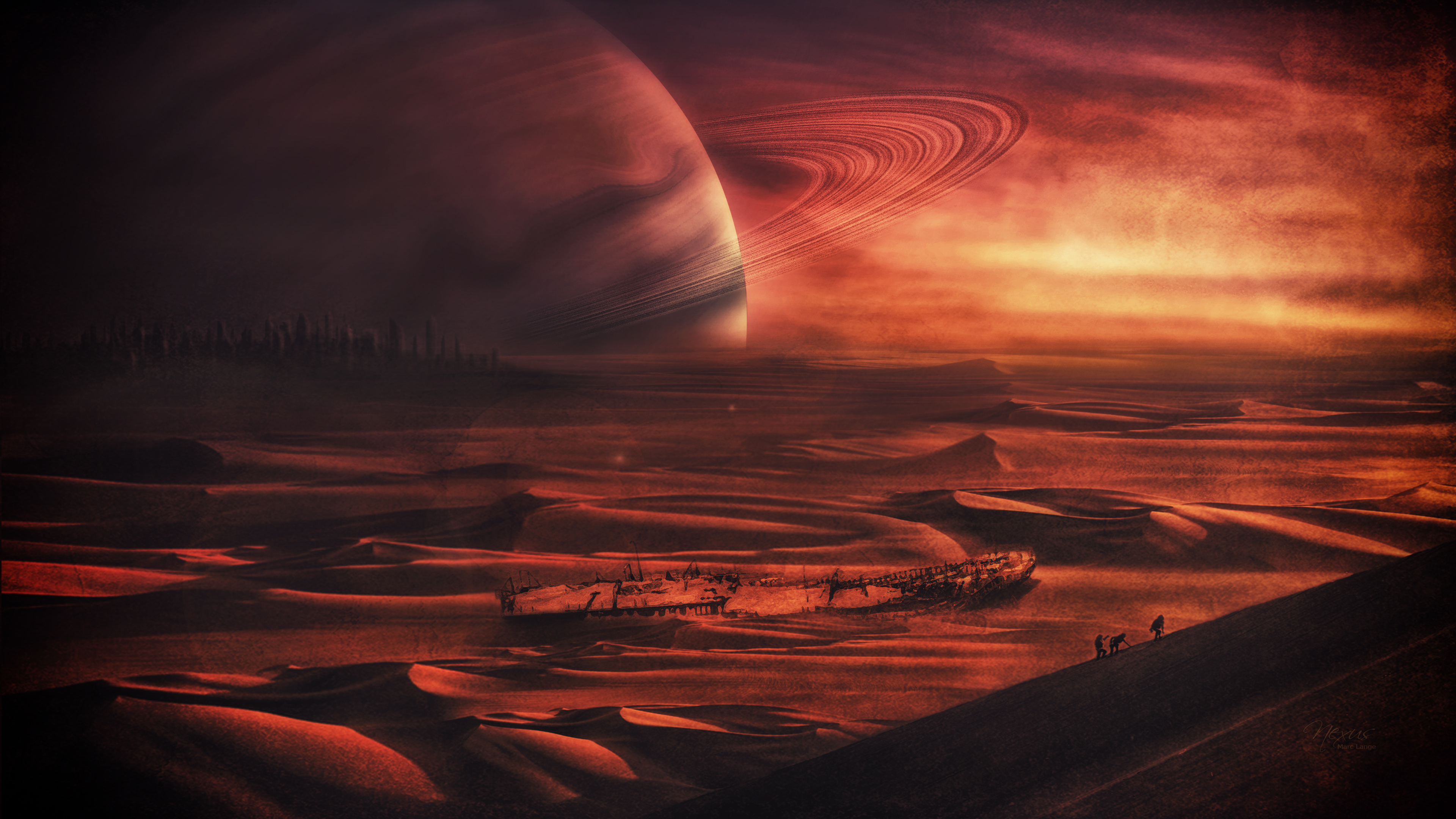 Sci Fi Countryside Painting City Wallpapers