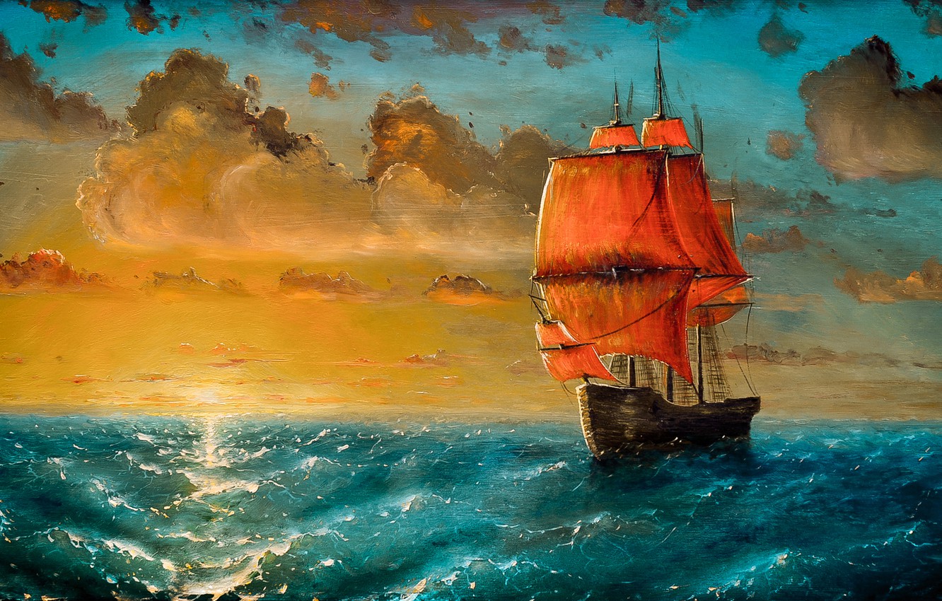 Ship On The Ocean Artistic Wallpapers