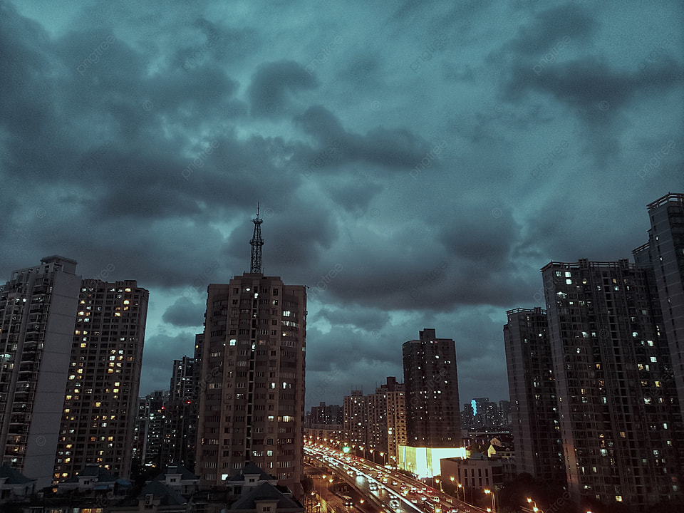 Skyscrapers Cover Under Scary Toxic Clouds Wallpapers