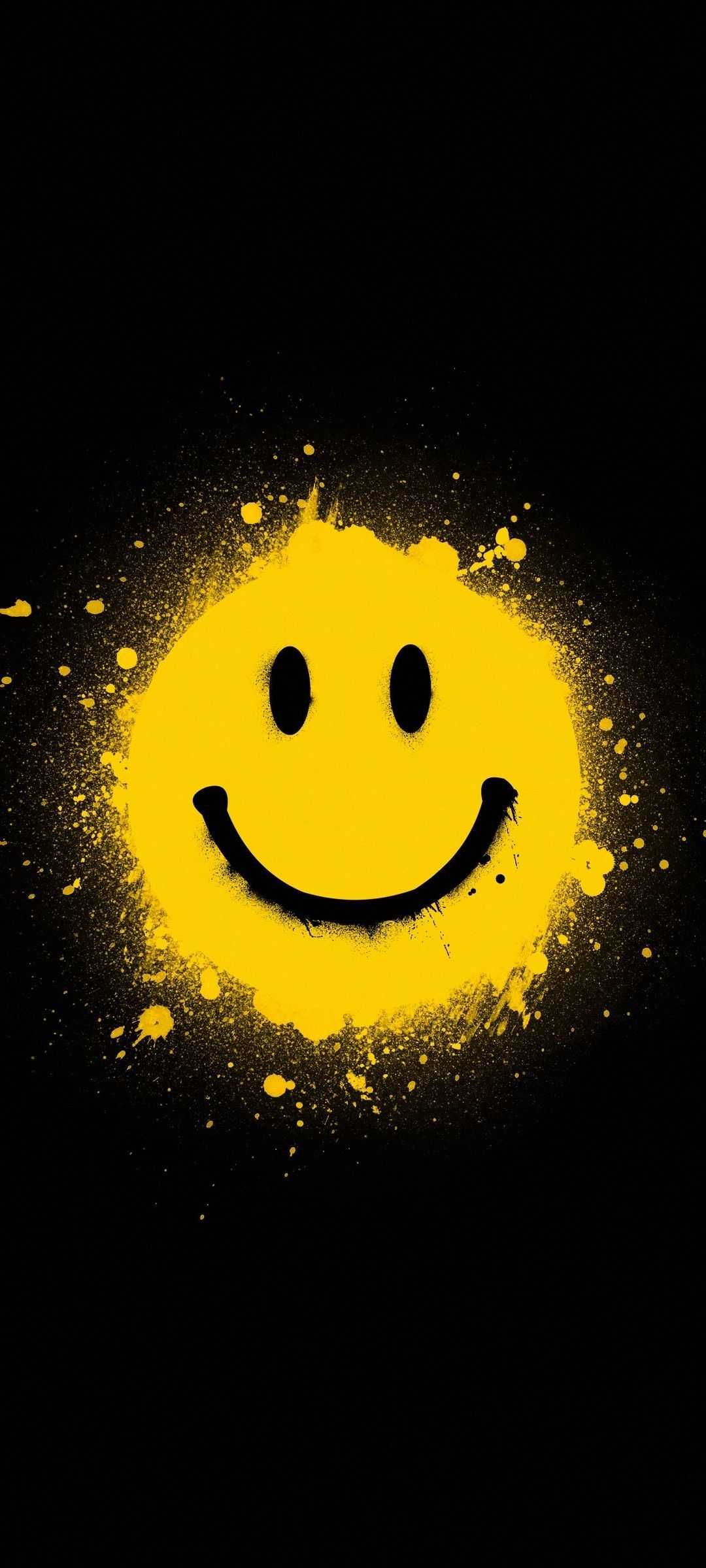 Smiley Glitch Dark Black Wallpapers