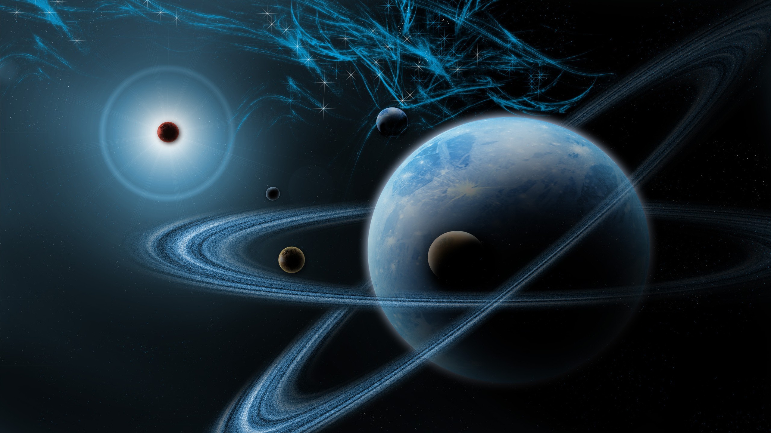 Space Planetary Rings Digital Art Wallpapers