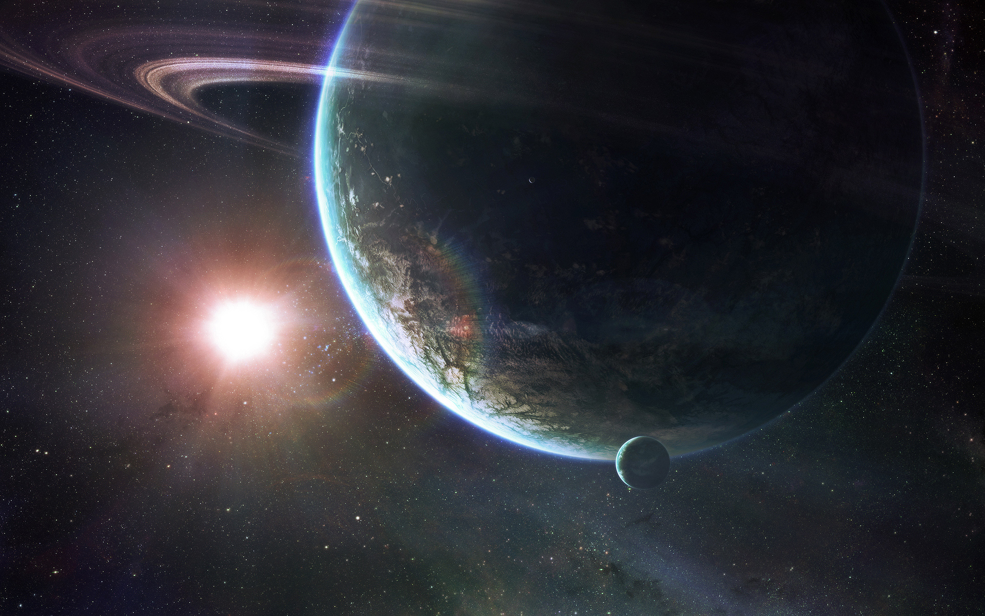 Space Planetary Rings Digital Art Wallpapers