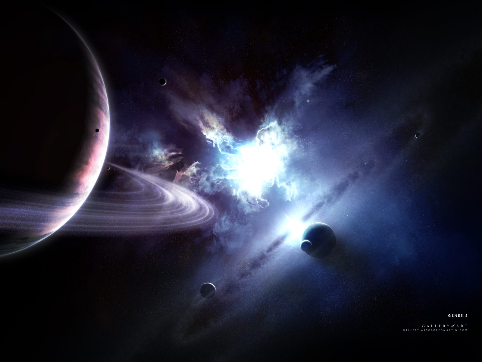 Space Planetary Rings Digital Art Wallpapers
