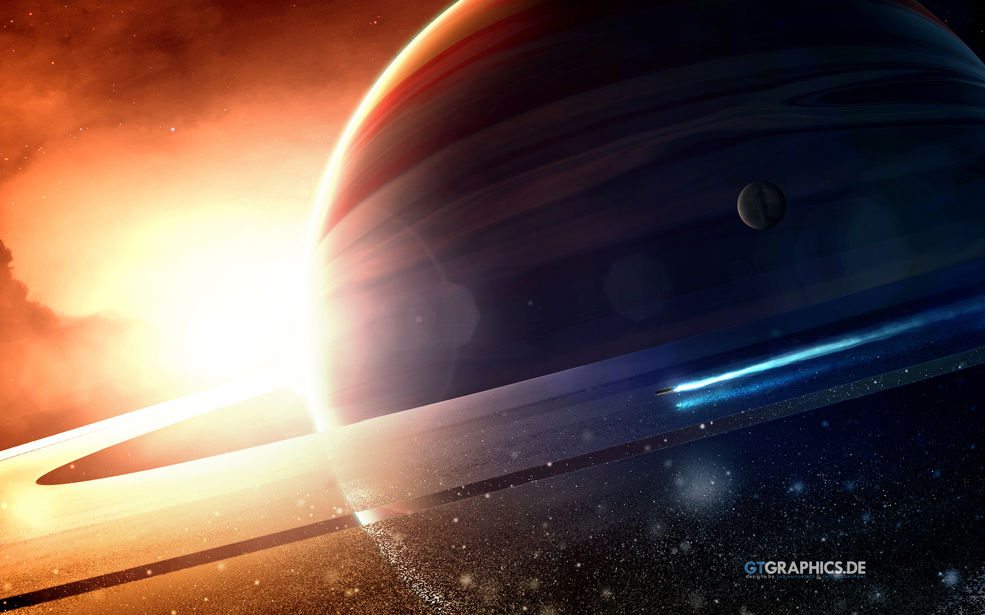 Space Planetary Rings Digital Art Wallpapers