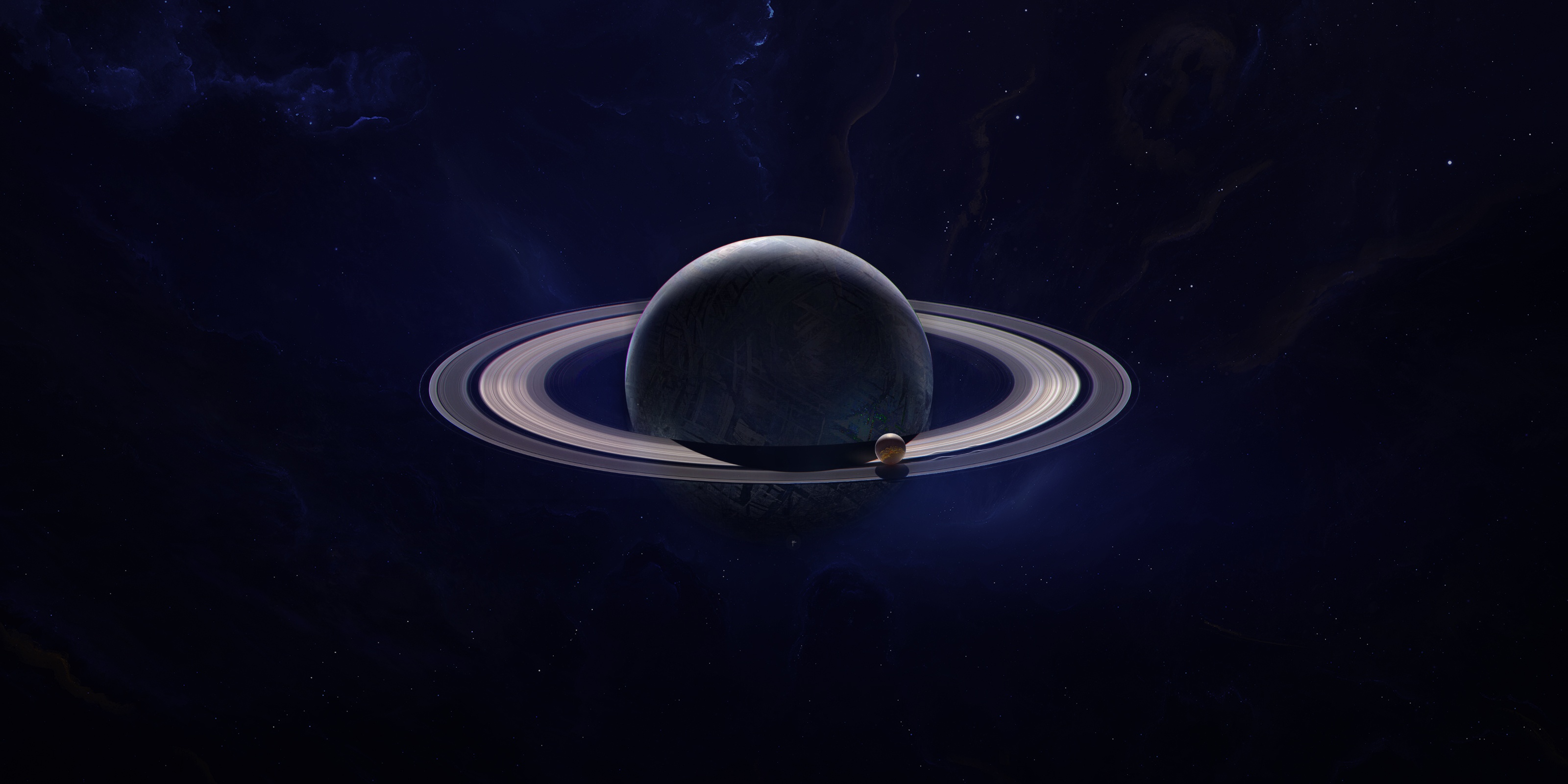 Space Planetary Rings Digital Art Wallpapers