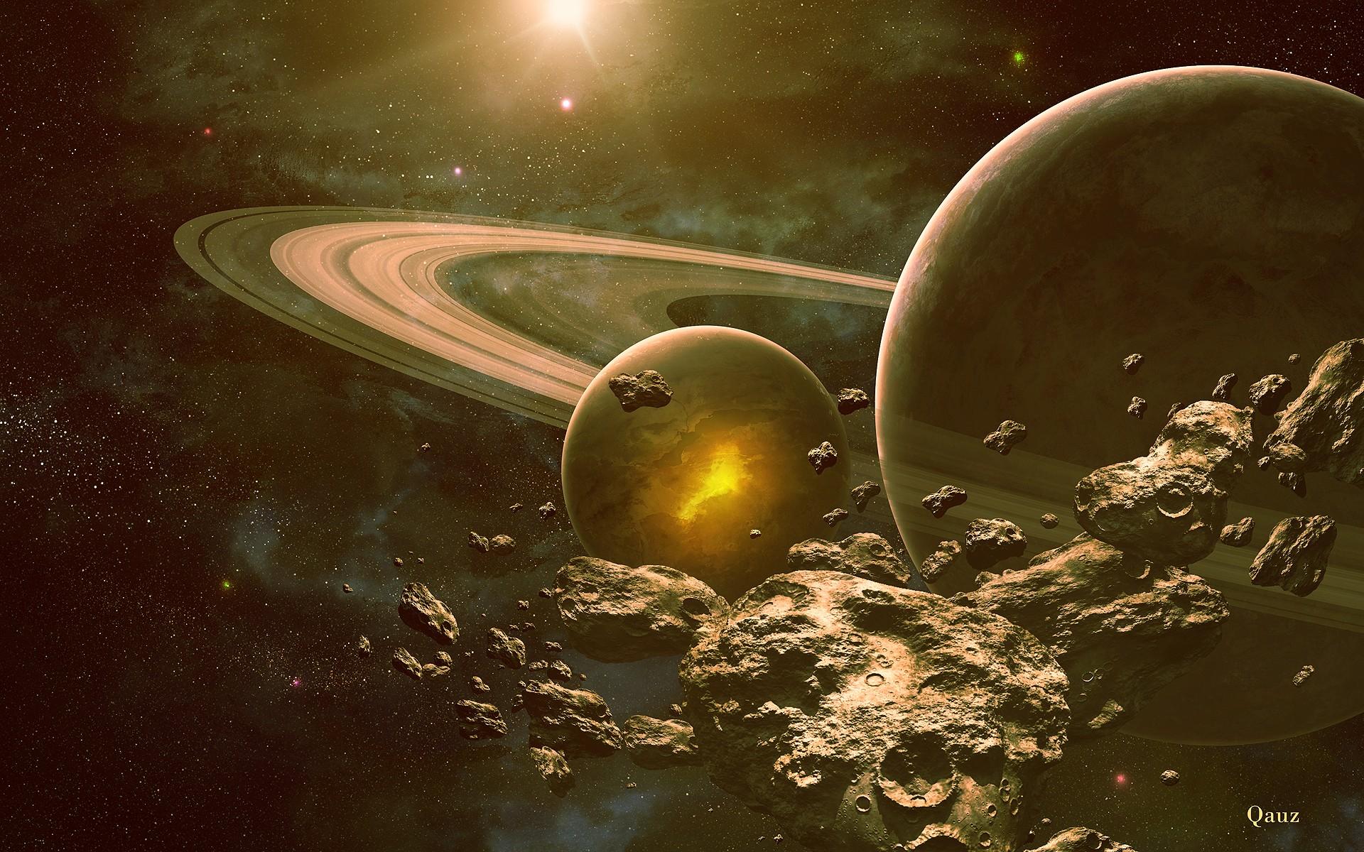 Space Planetary Rings Digital Art Wallpapers