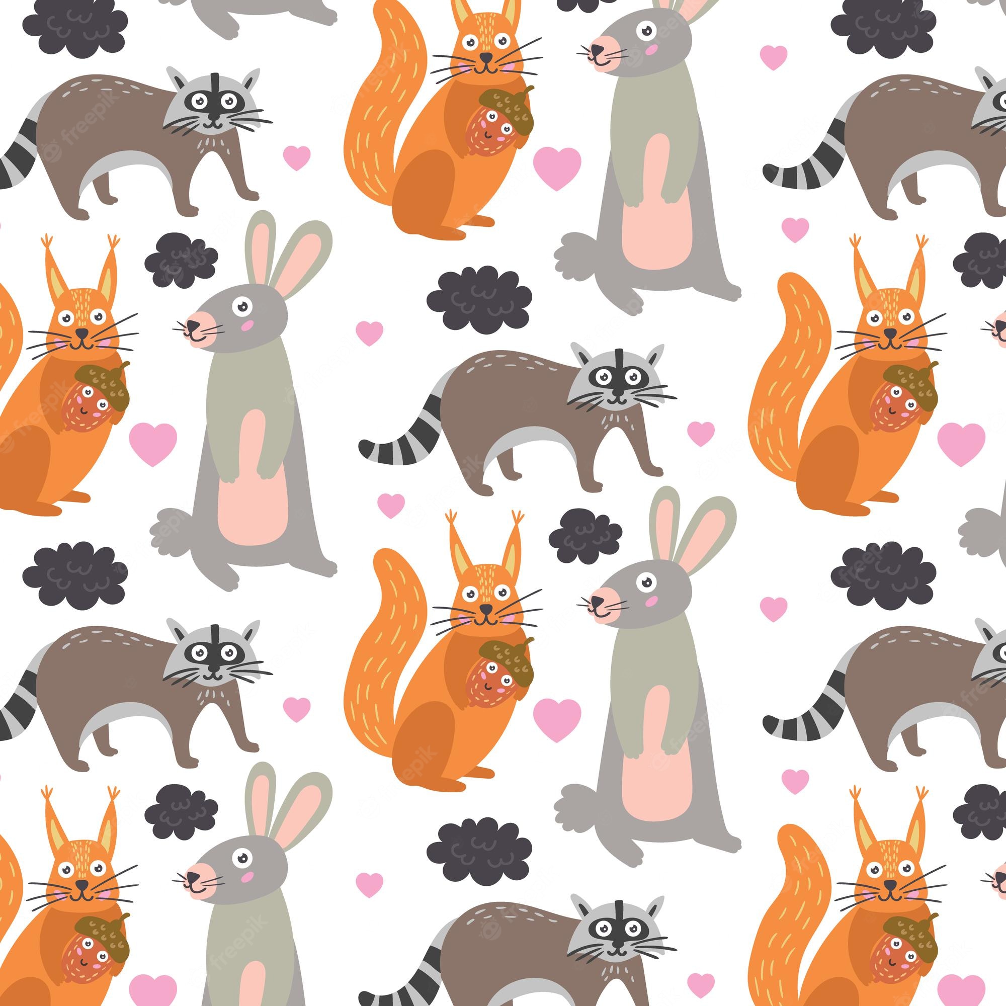 Squirrel In Forest Illustration Wallpapers