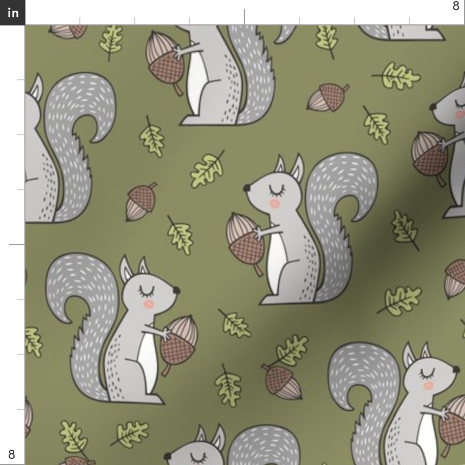 Squirrel In Forest Illustration Wallpapers