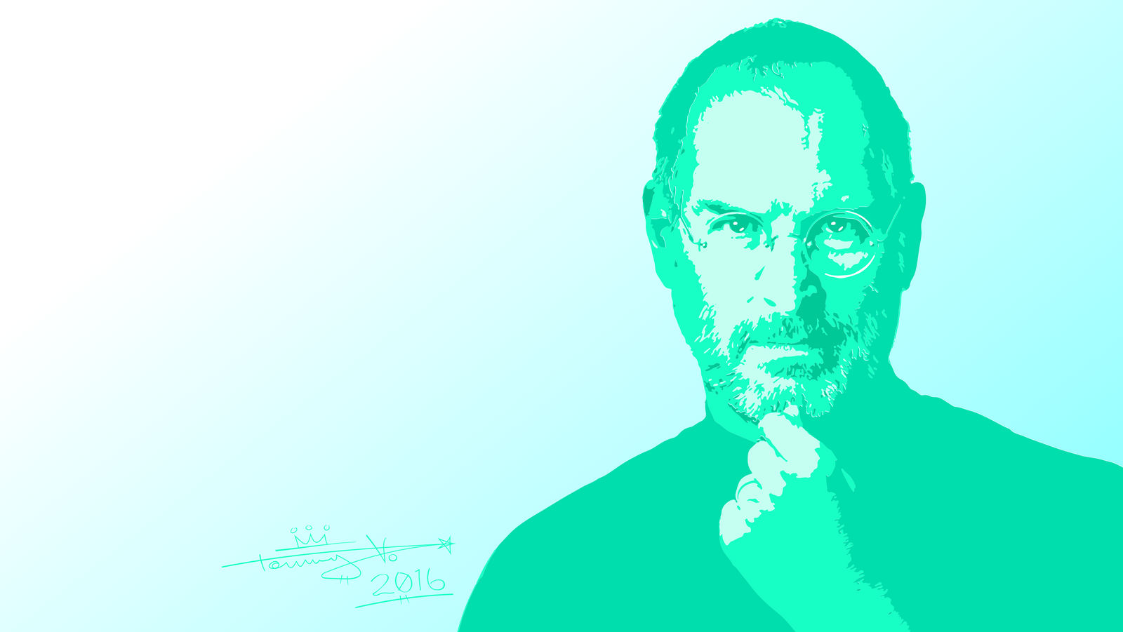 Steve Jobs Blue Face Art Wallpapers