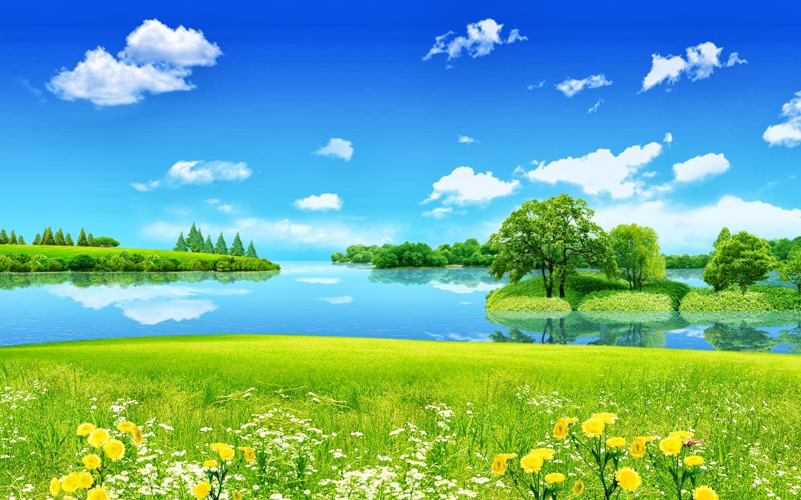 Summer On The Lake Art Wallpapers