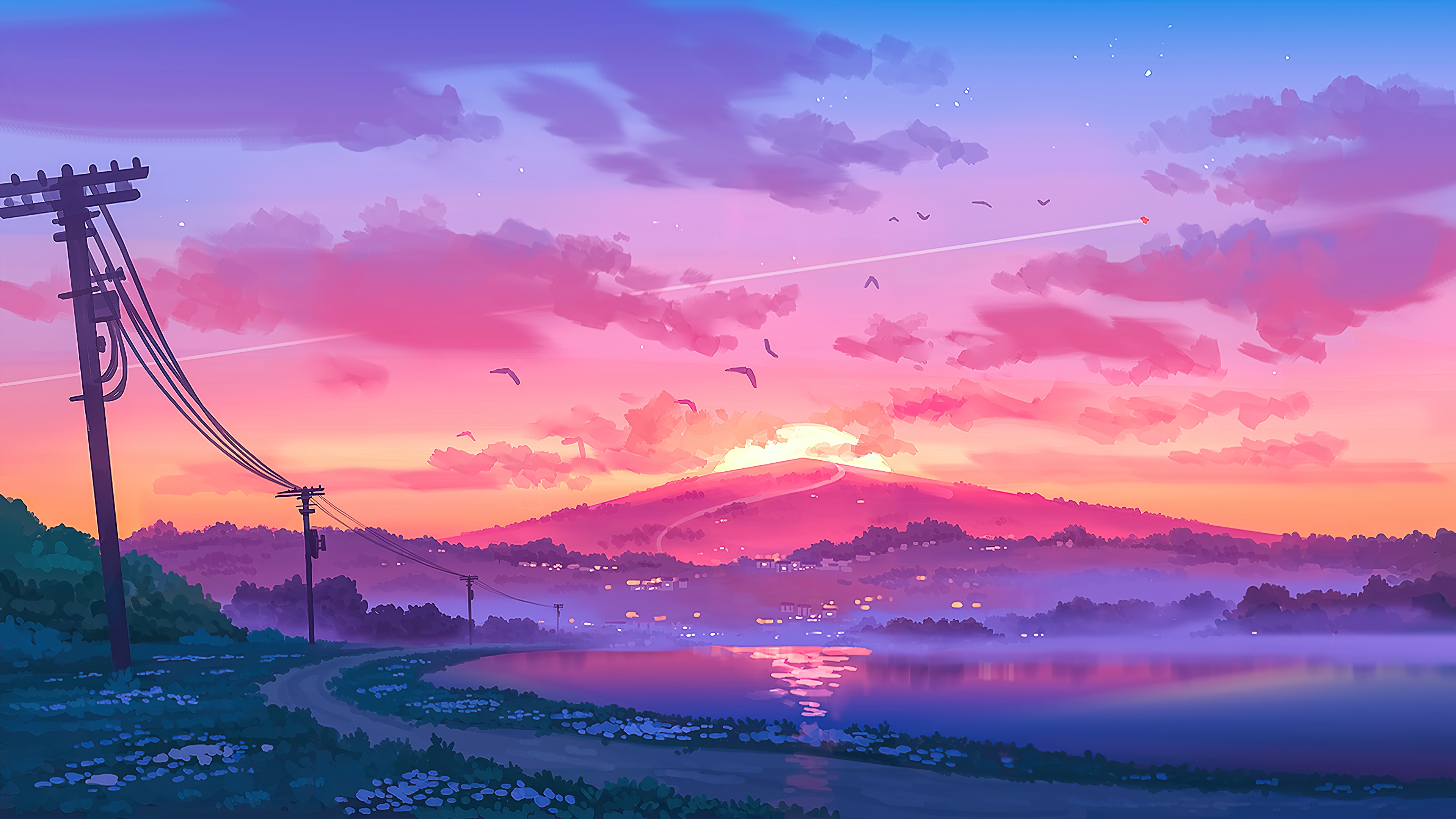 Sunset Painting Artwork Wallpapers