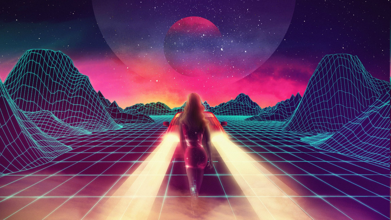 Synthwave Planet Retro Wave Wallpapers