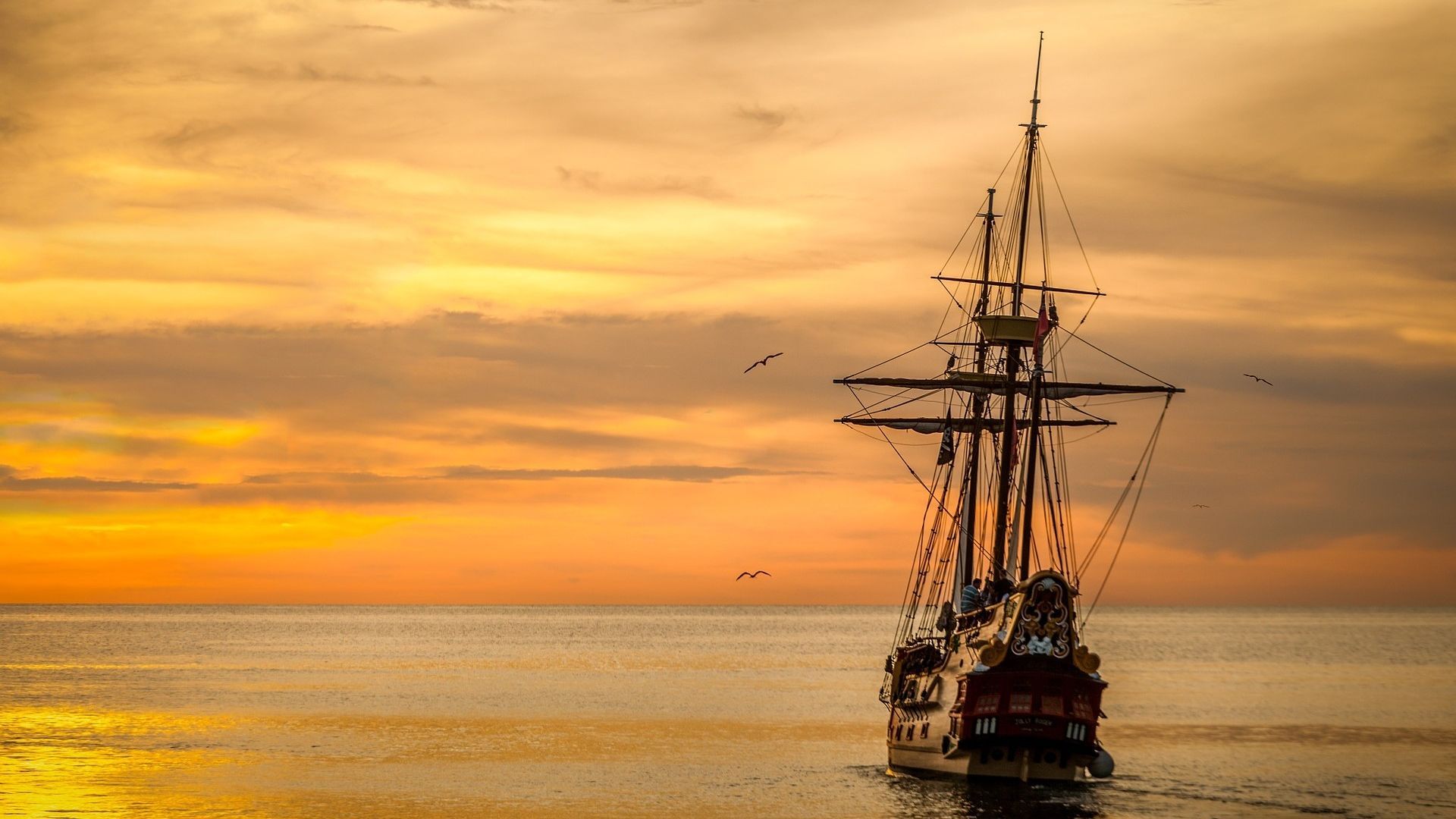 Tall Ship Sunset Wallpapers