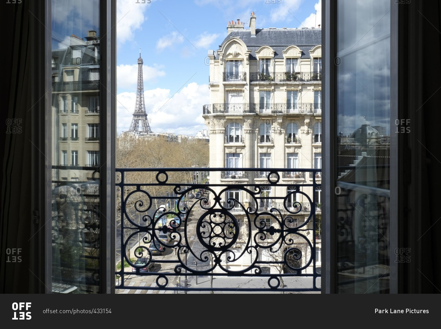 The Eiffel Tower Paris View Through An Open Window Wallpapers