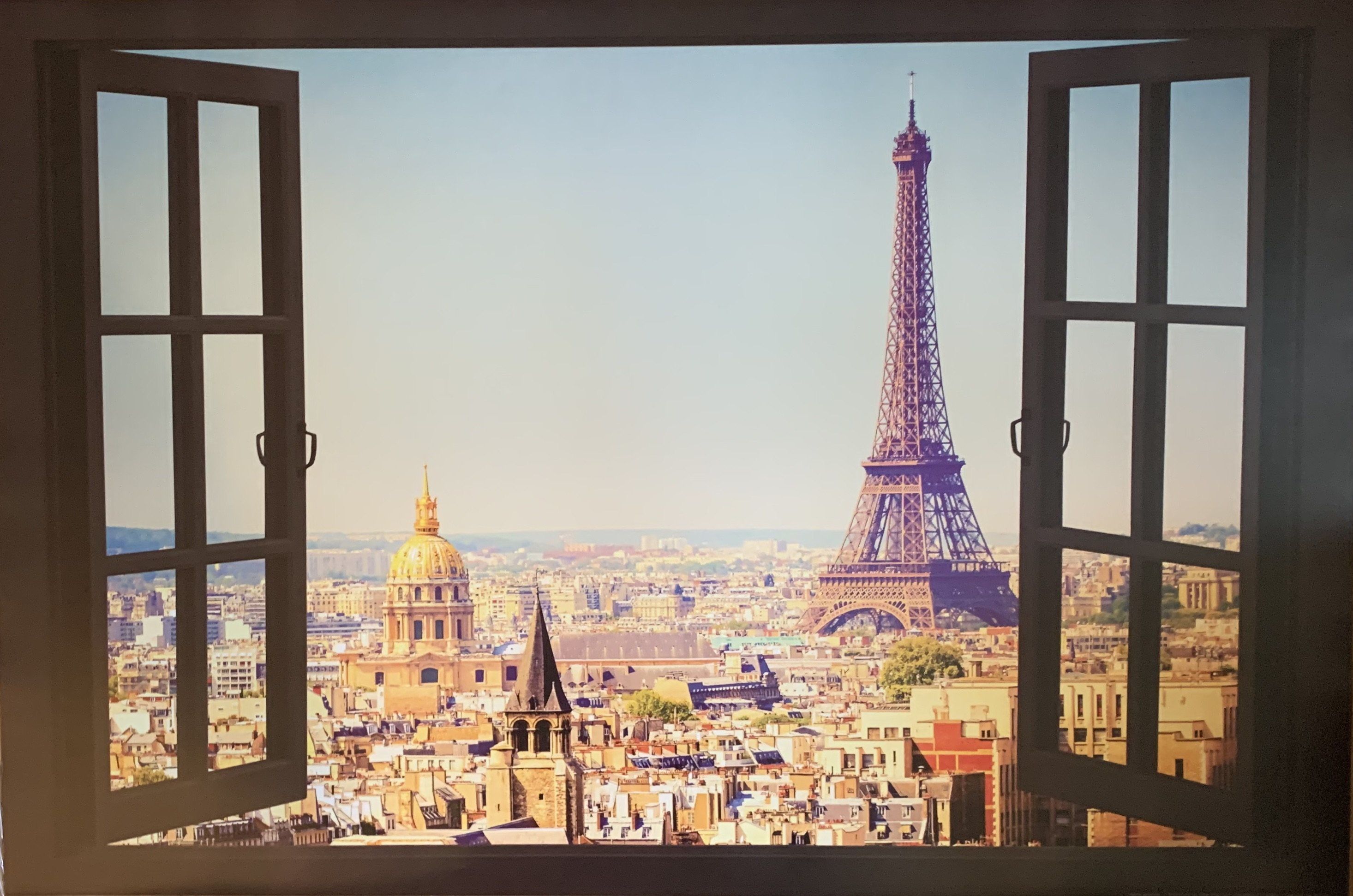 The Eiffel Tower Paris View Through An Open Window Wallpapers