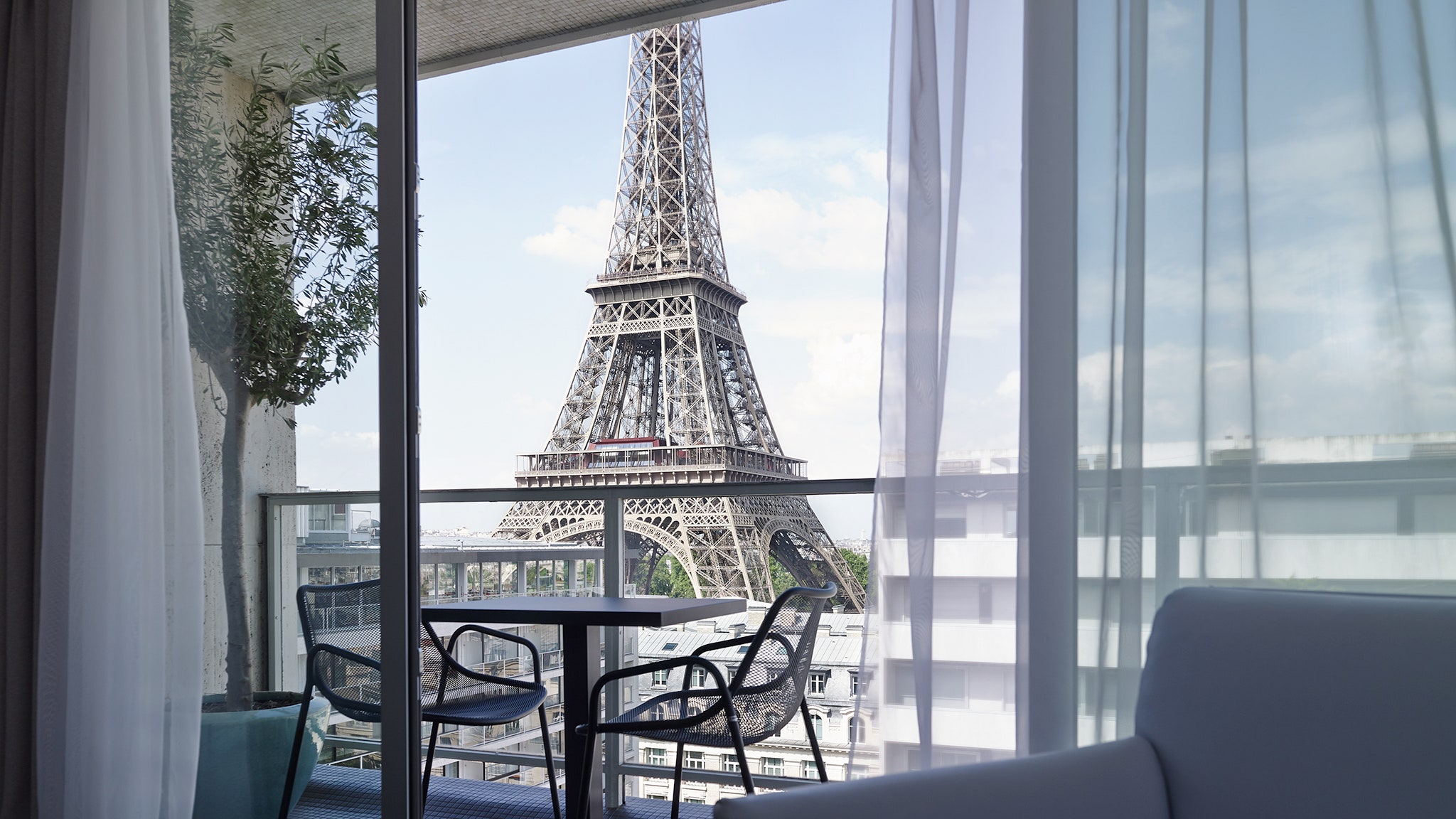 The Eiffel Tower Paris View Through An Open Window Wallpapers