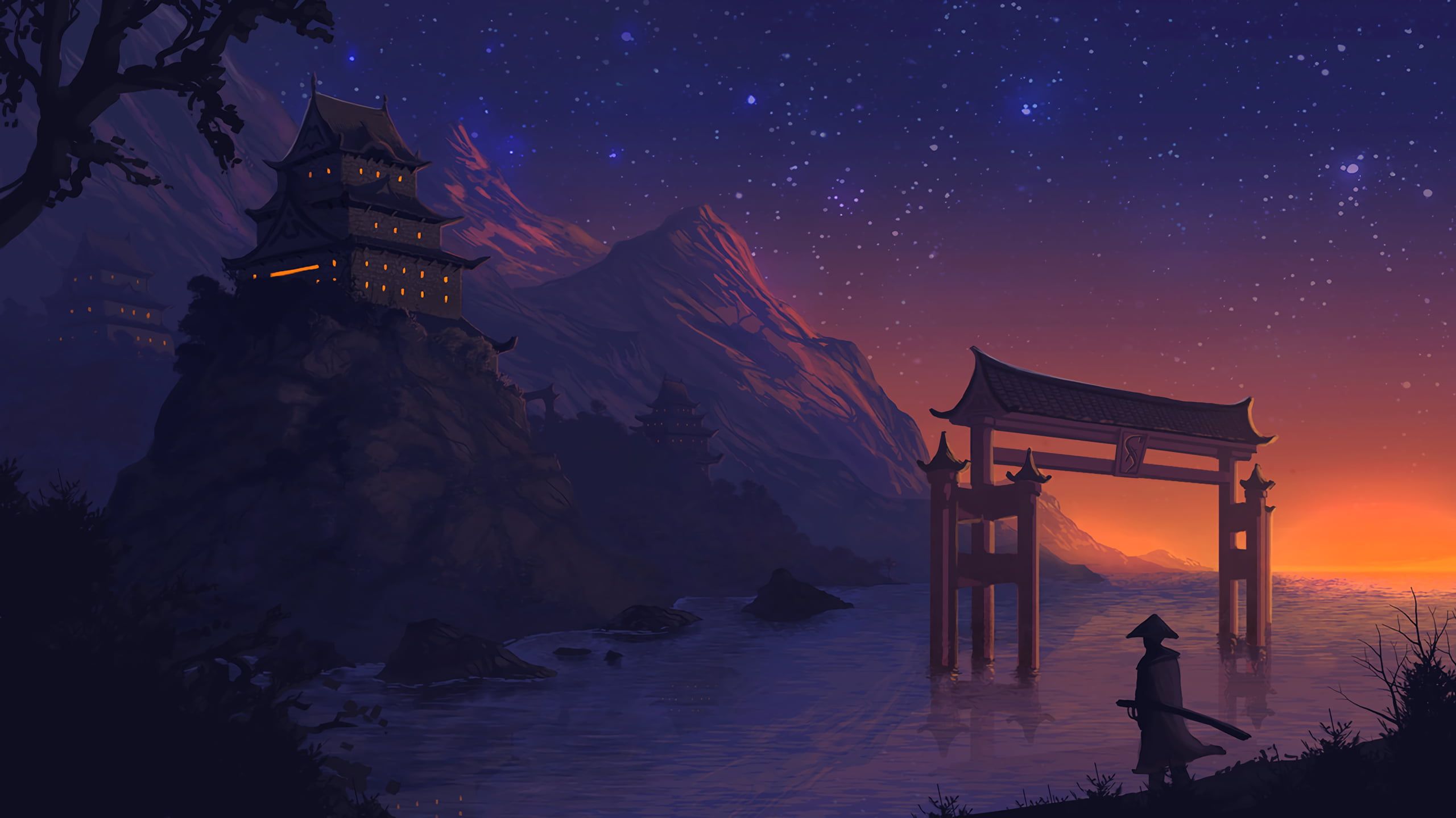 Torii Gate Paint Art Wallpapers