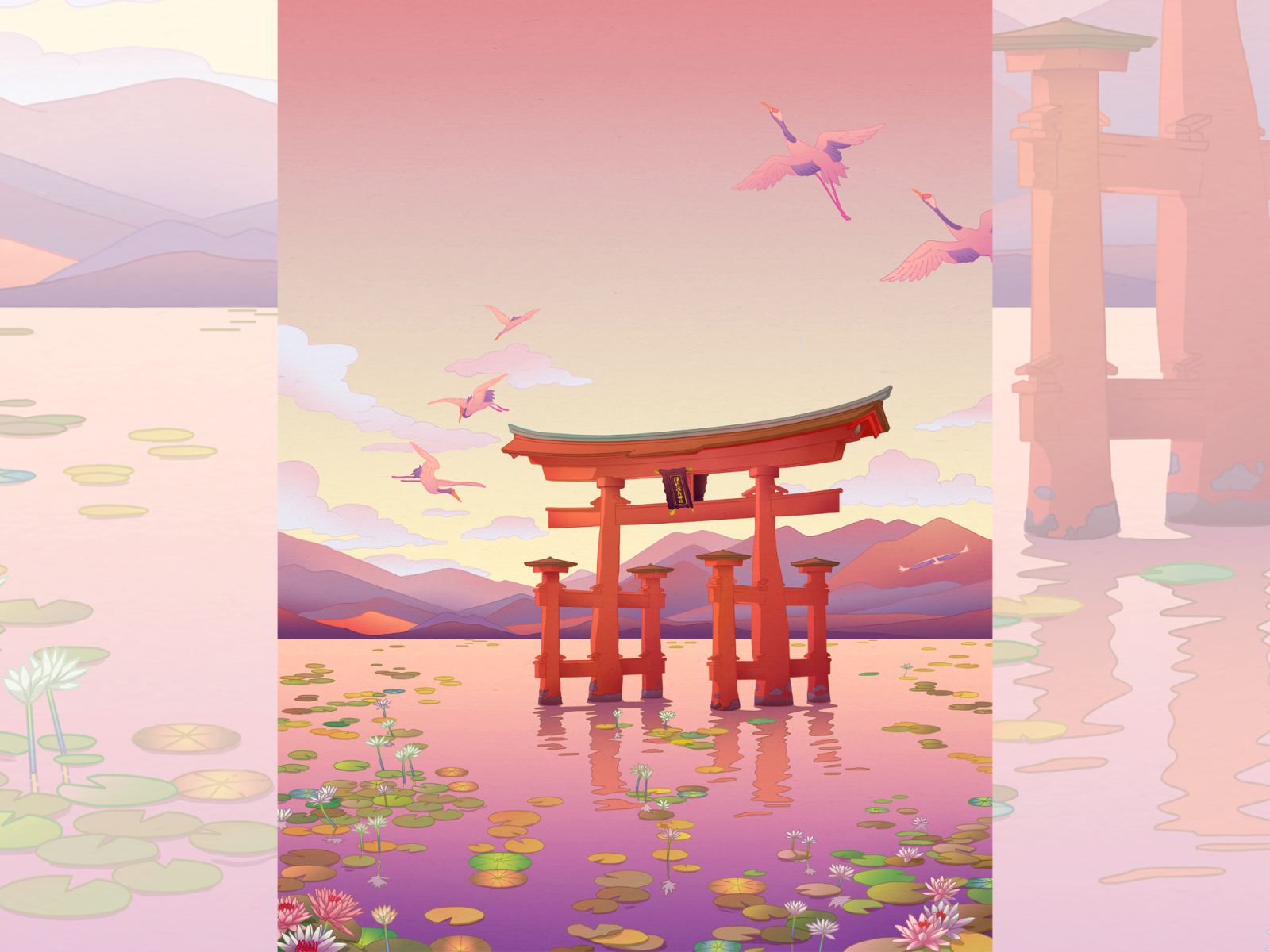 Torii Gate Paint Art Wallpapers