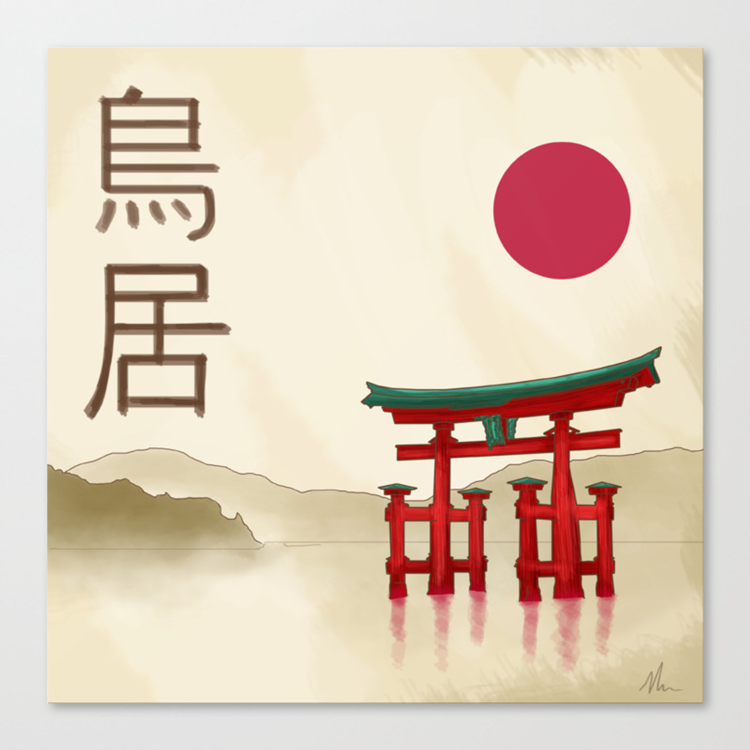 Torii Gate Paint Art Wallpapers