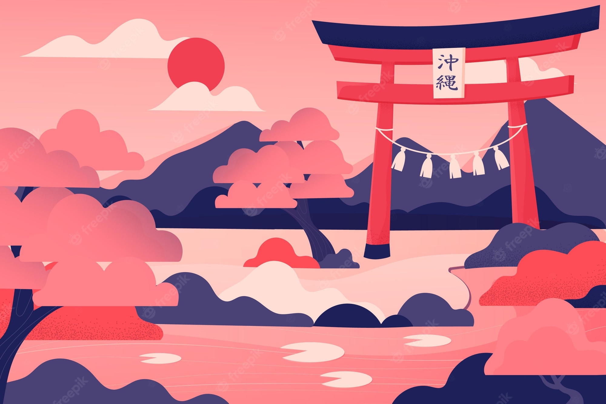 Torii Gate Paint Art Wallpapers