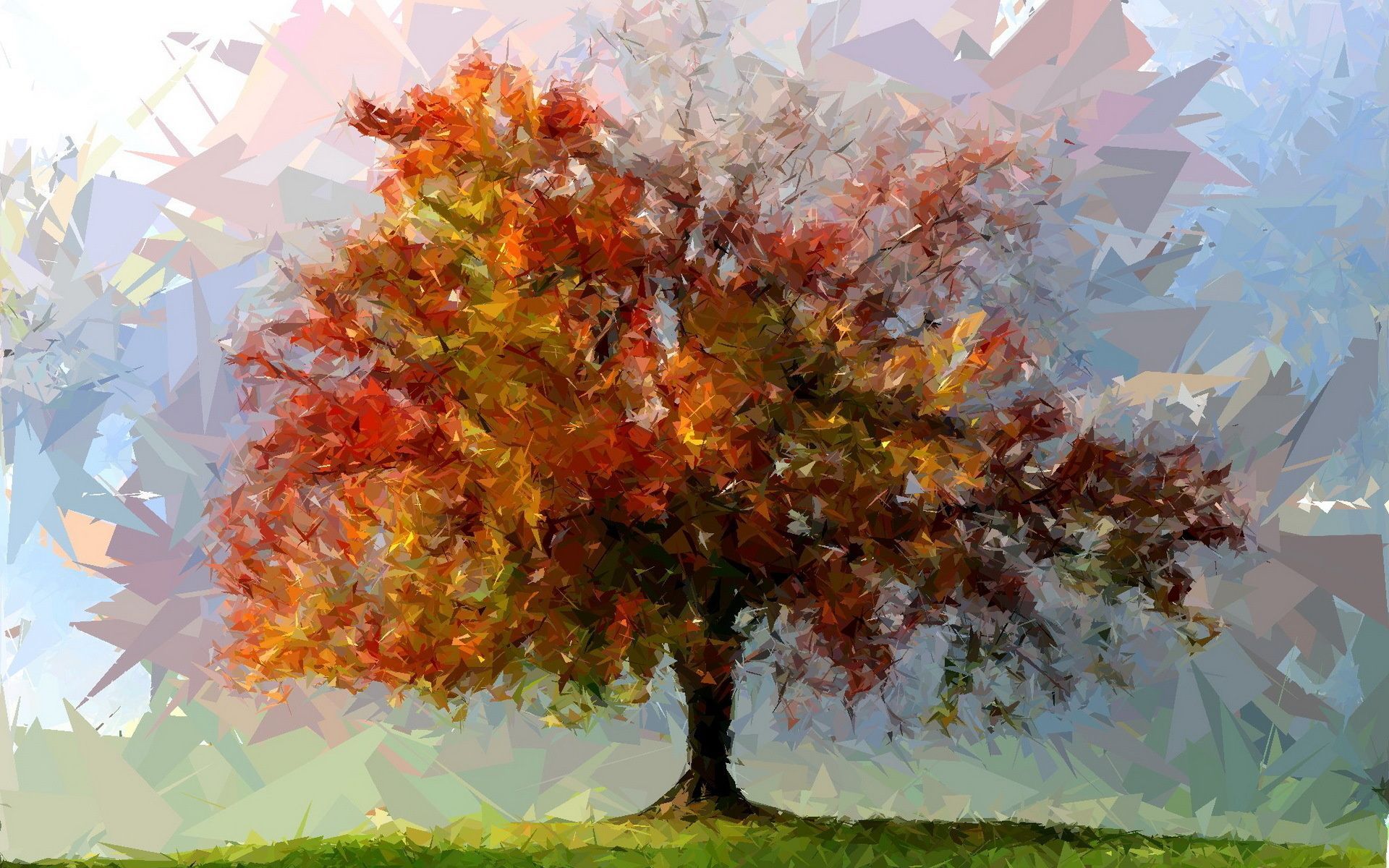 Trees And Grass Digital Art Wallpapers