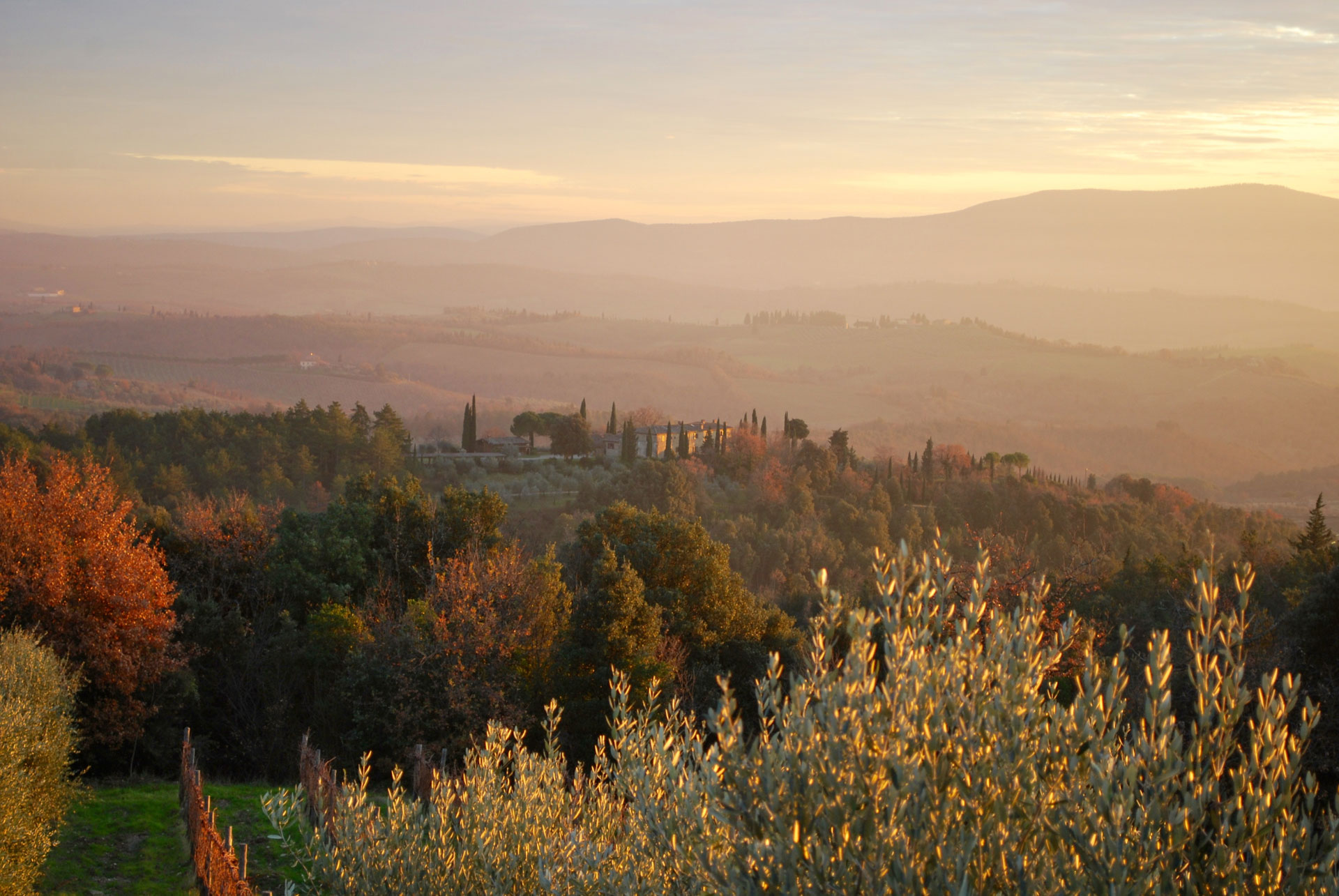 Tuscany Italy Panoramic Artistic Sunset Wallpapers